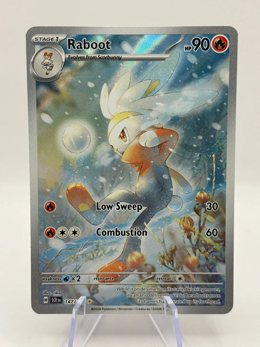 Pokemon TCG Stellar Crown - Raboot 147/142 Art Rare LP FRENLY BRICKS - Open 7 Days