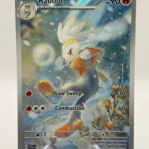 Pokemon TCG Stellar Crown - Raboot 147/142 Art Rare LP FRENLY BRICKS - Open 7 Days