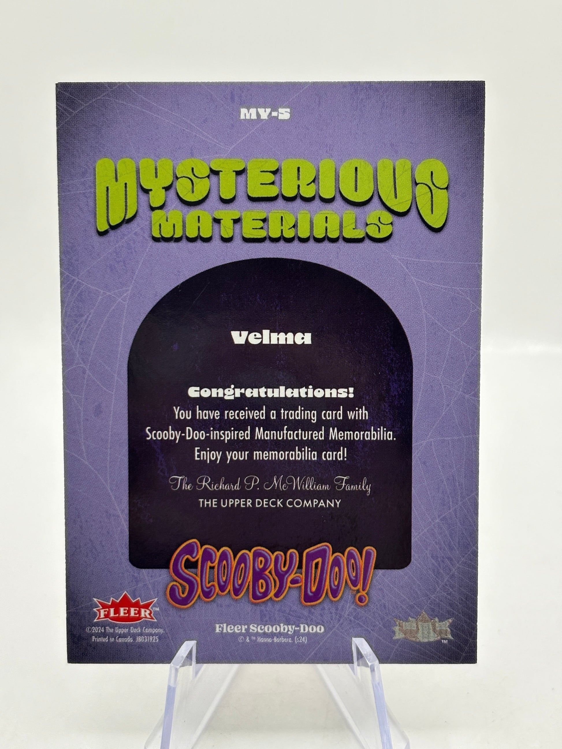 2024 Fleer Scooby-Doo Velma Mysterious Materials Relic Card MY-5 FRENLY BRICKS - Open 7 Days