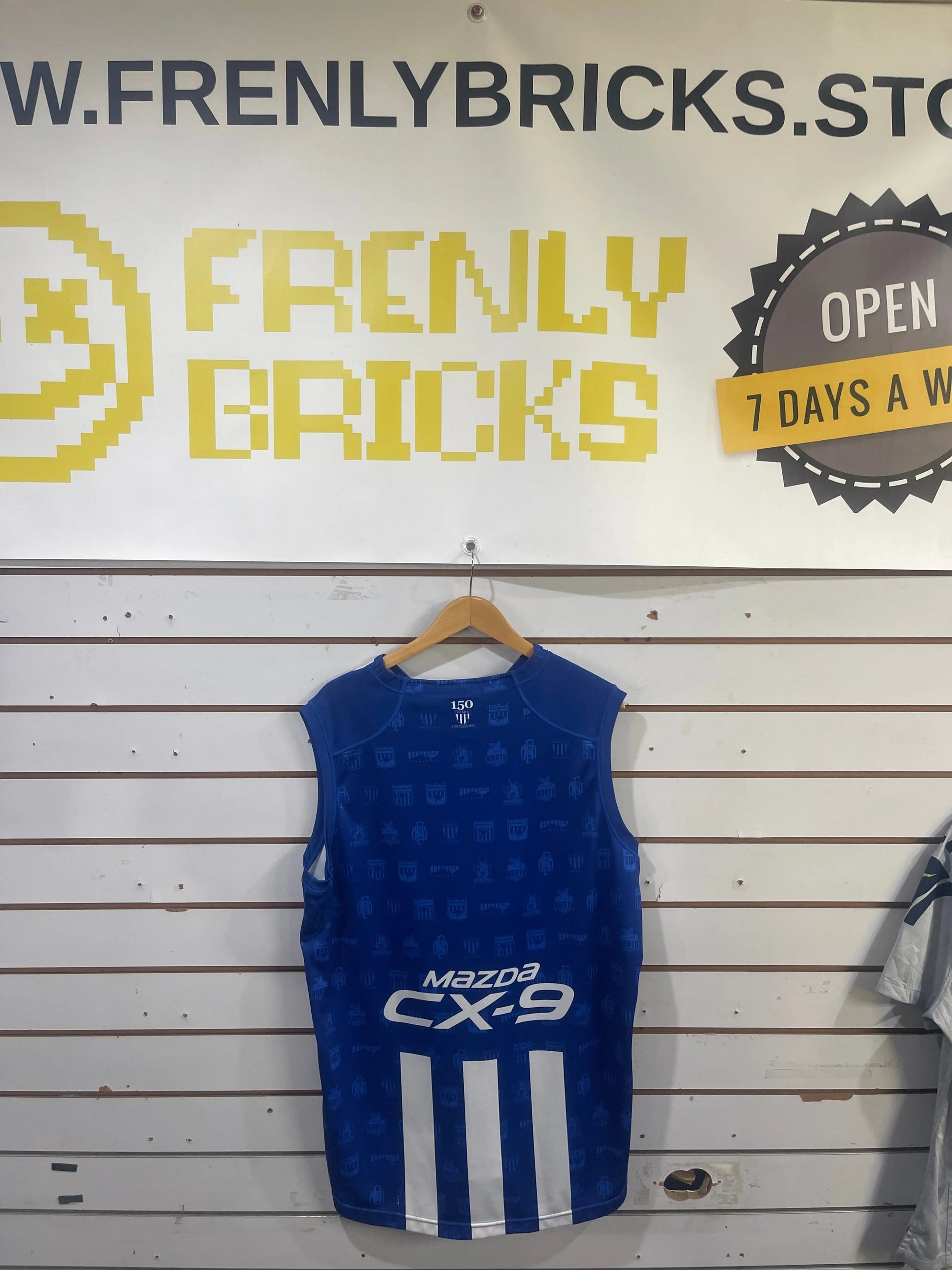 AFL 150 Years North Melbourne Kangaroos Canterbury Jersey 2XL FRENLY BRICKS - Open 7 Days