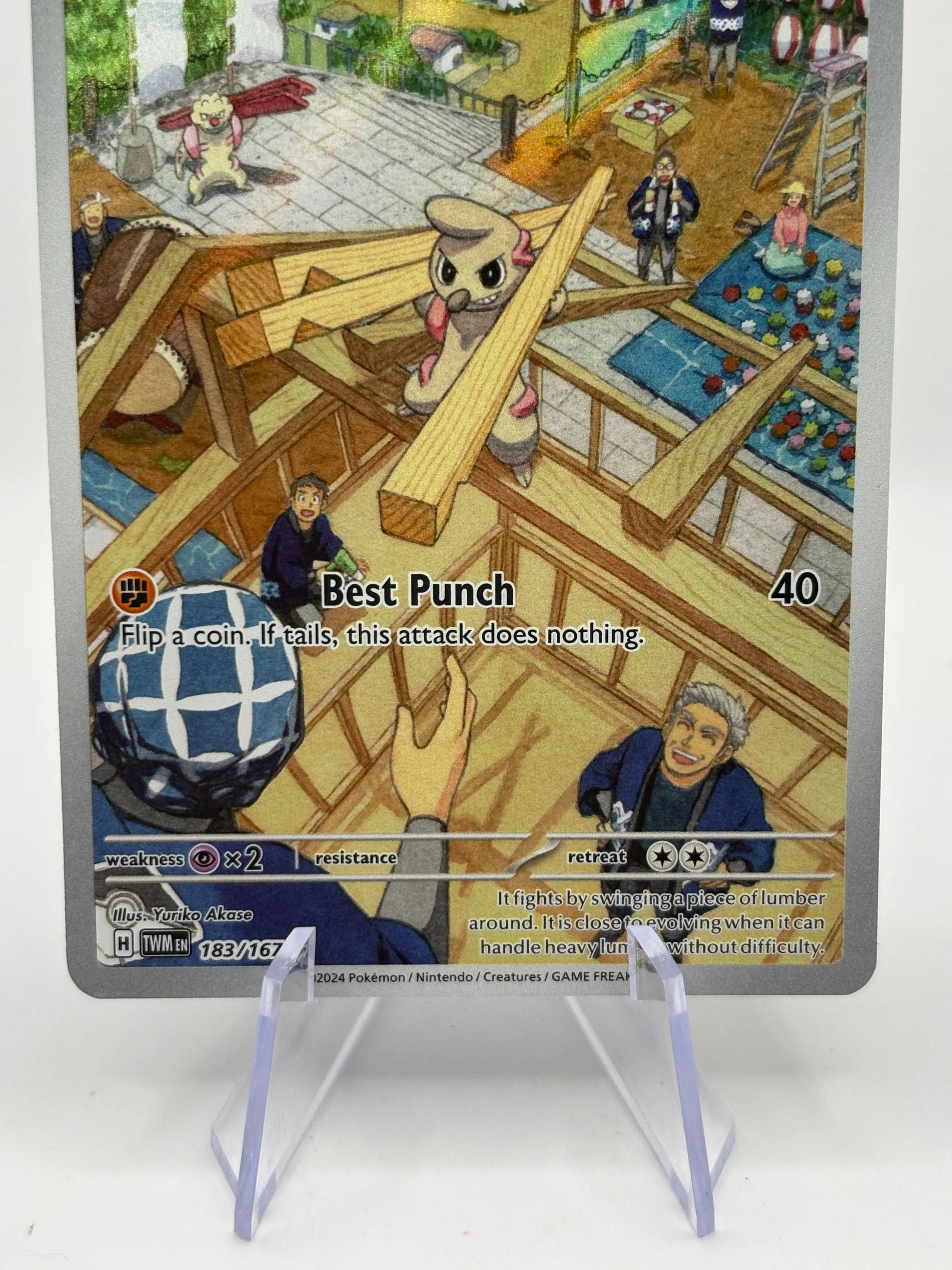 Pokemon TCG Twilight Masquerade- Timburr 183/167 Art Rare LP FRENLY BRICKS - Open 7 Days