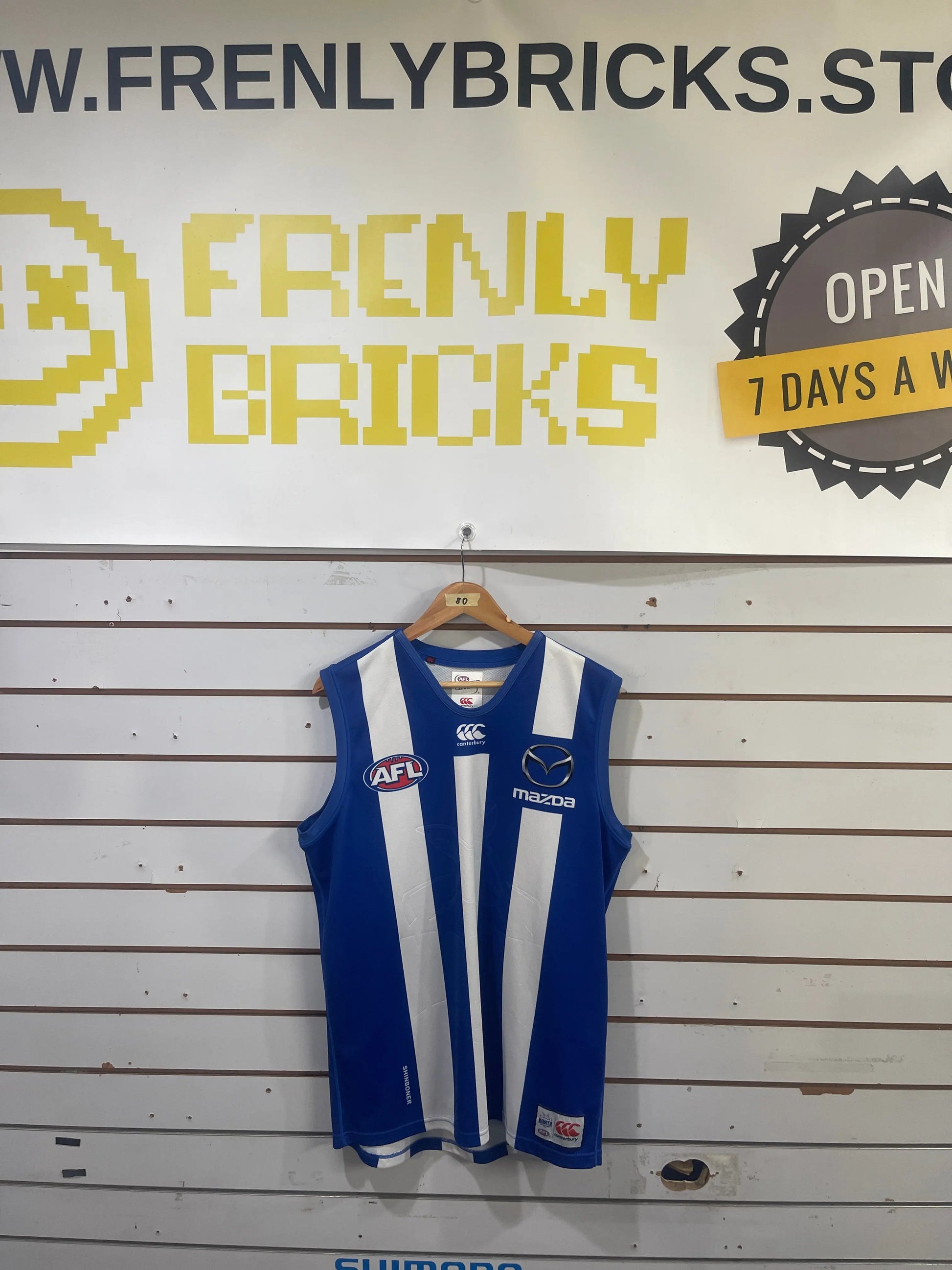 AFL North Melbourne Kangaroos Canterbury Jersey Medium FRENLY BRICKS - Open 7 Days