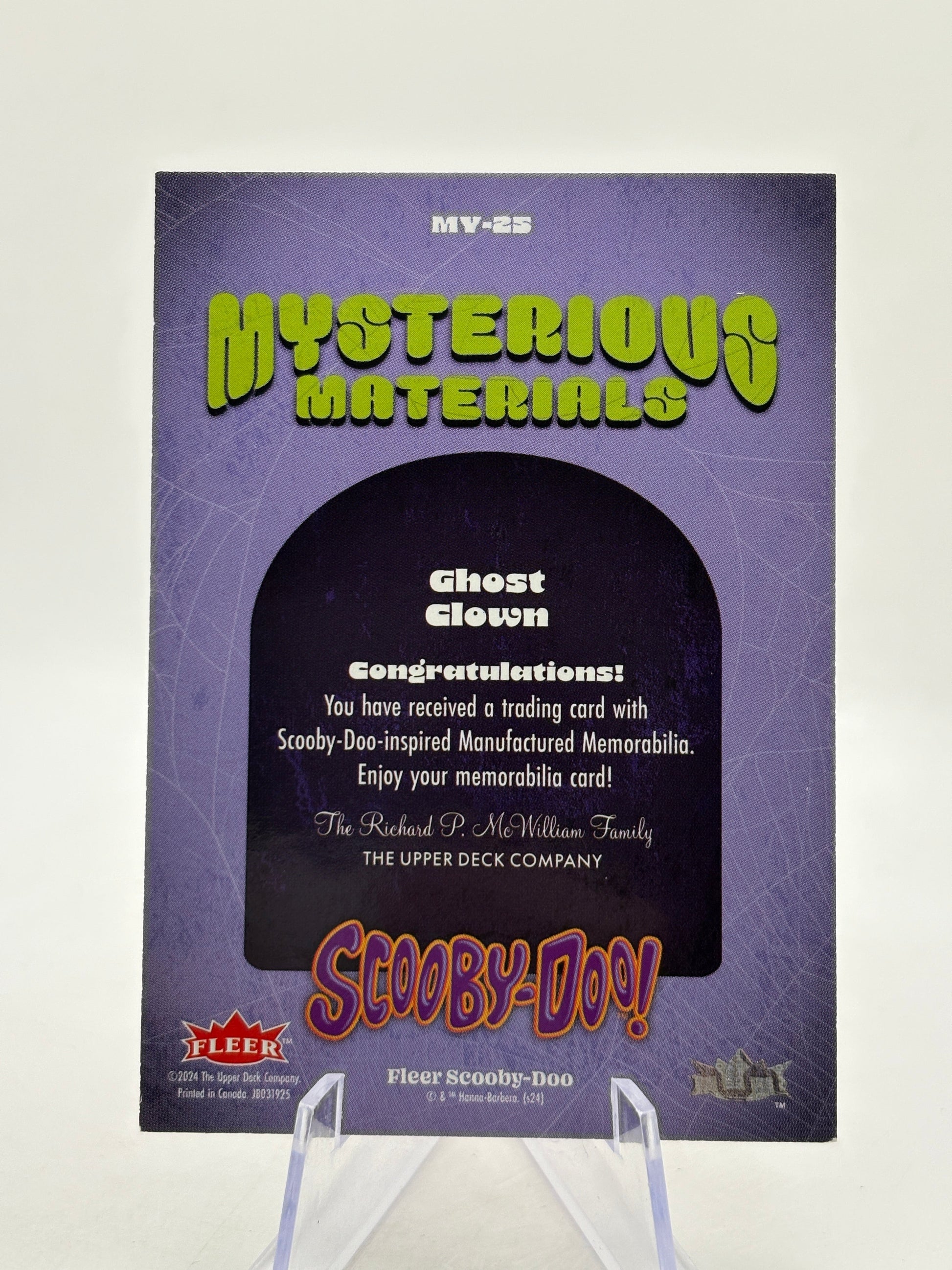 2024 Fleer Scooby Doo - Mysterious Materials Ghost Clown MY-25 FRENLY BRICKS - Open 7 Days