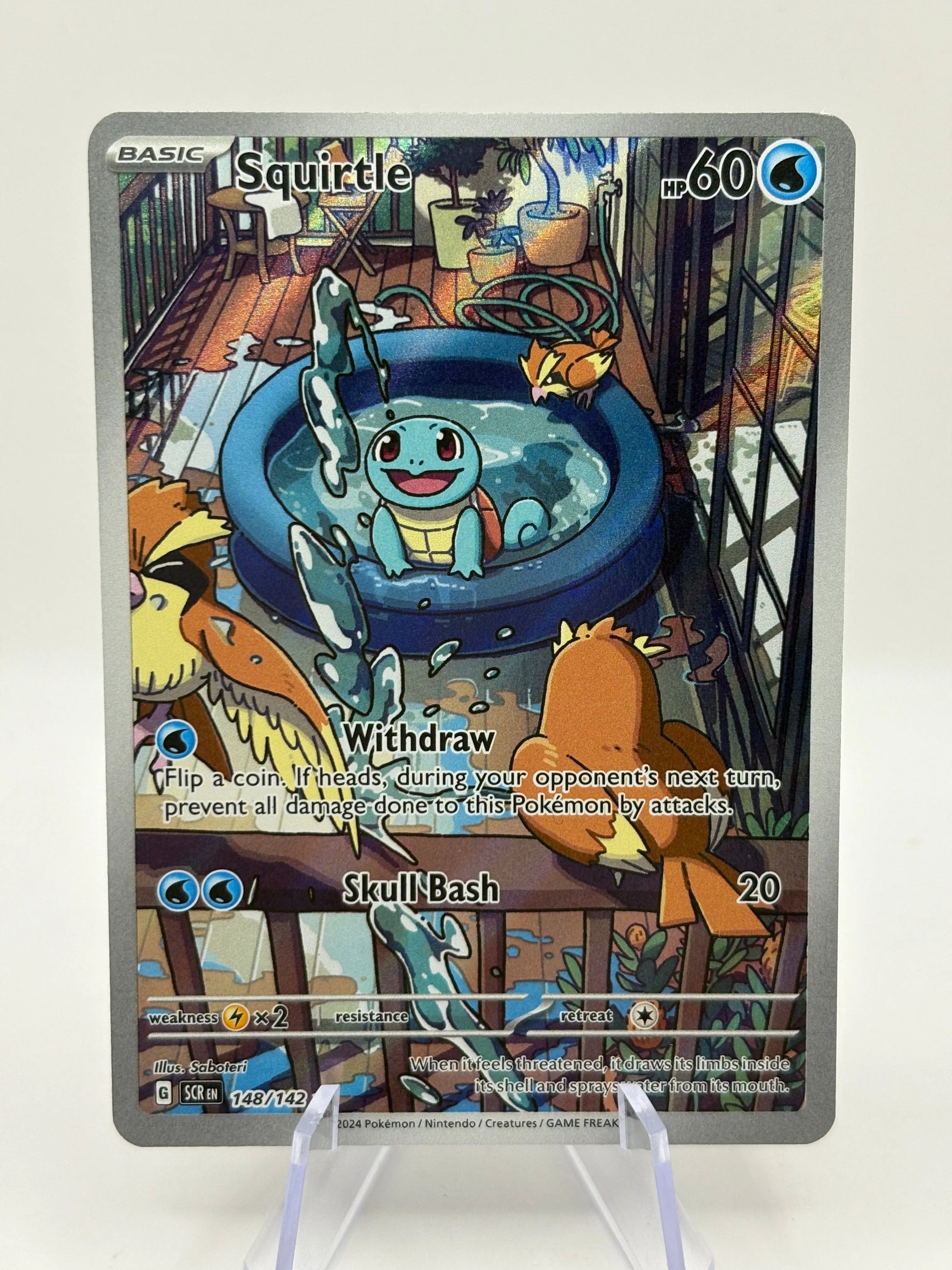 Pokemon TCG Stellar Crown - Squirtle 148/142 Art Rare NM FRENLY BRICKS - Open 7 Days