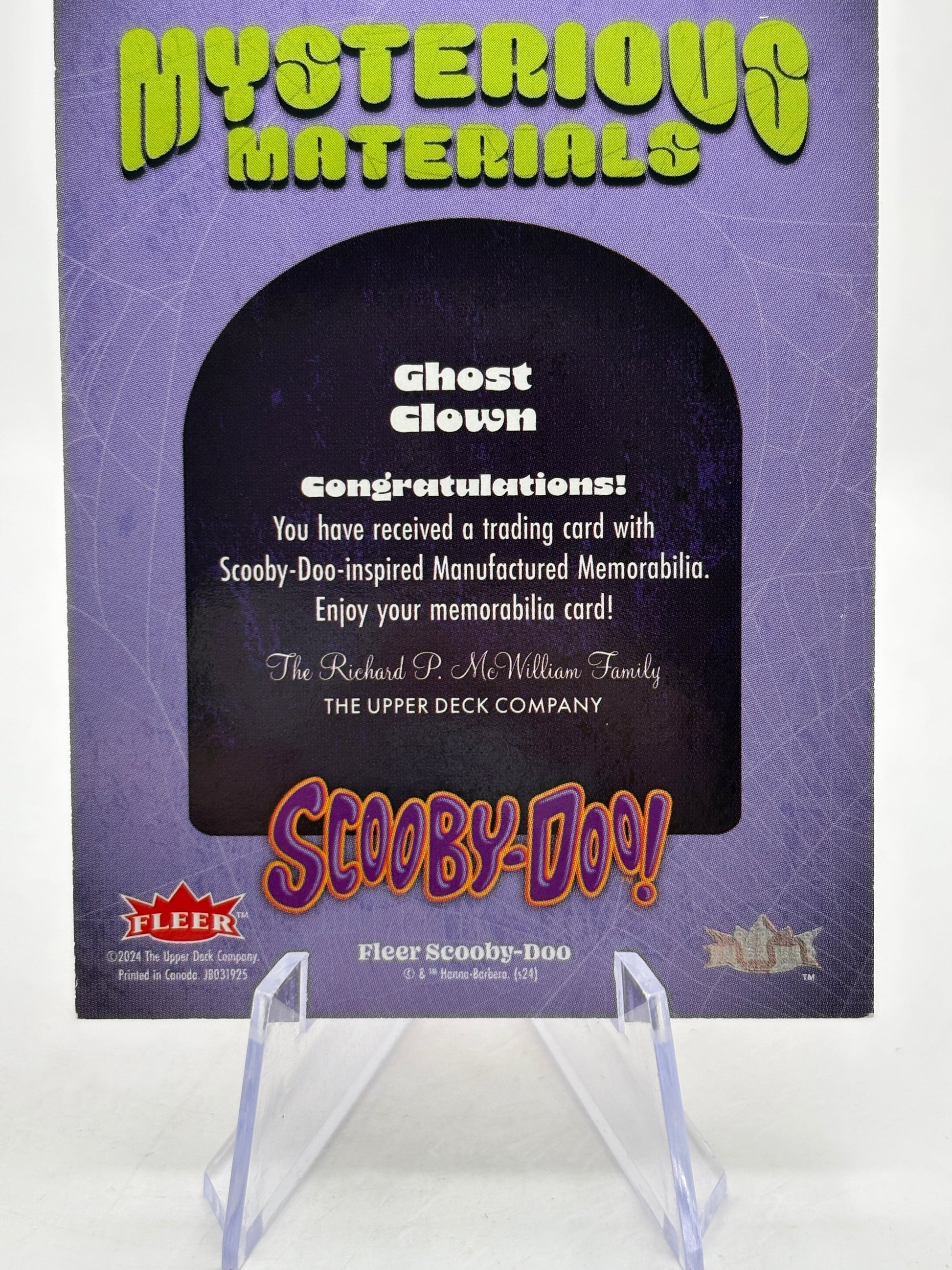 2024 Fleer Scooby Doo - Mysterious Materials Ghost Clown MY-25 FRENLY BRICKS - Open 7 Days