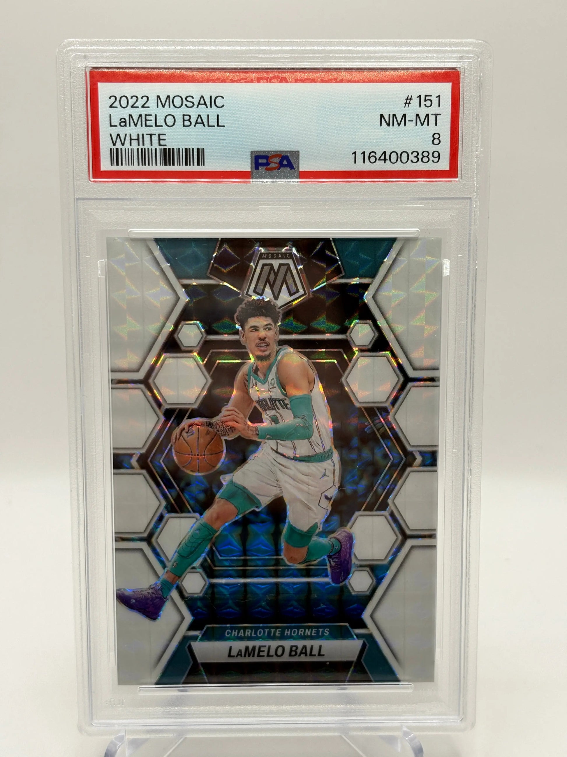 2022-23 Panini Mosaic Basketball - LaMelo Ball White 25/25 PSA 8 FRENLY BRICKS - Open 7 Days