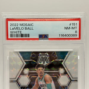 2022-23 Panini Mosaic Basketball - LaMelo Ball White 25/25 PSA 8 FRENLY BRICKS - Open 7 Days