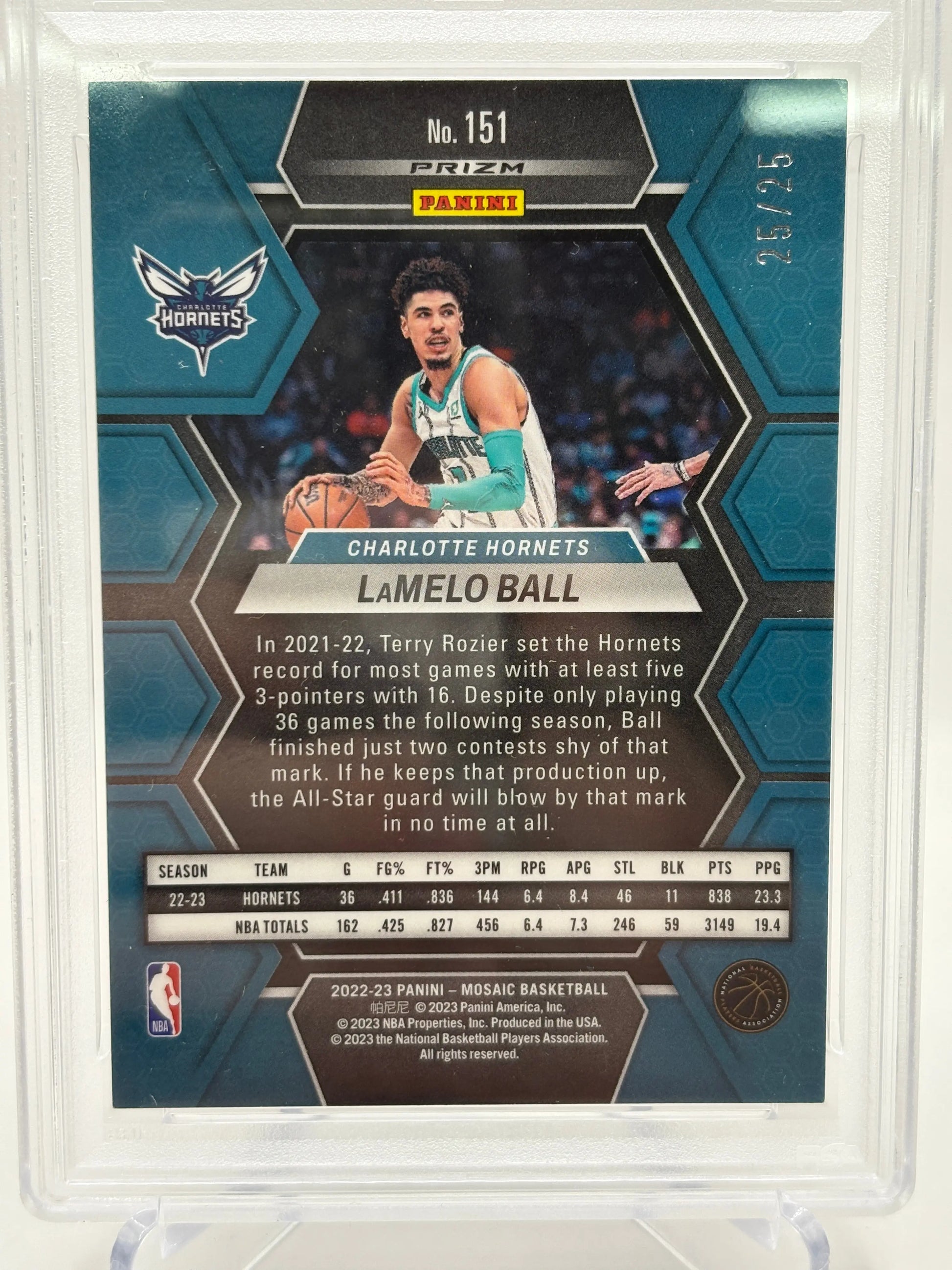 2022-23 Panini Mosaic Basketball - LaMelo Ball White 25/25 PSA 8 FRENLY BRICKS - Open 7 Days