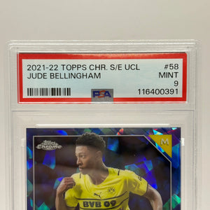2021-22 Topps Chrome Champions League - Jude Bellingham #58 Sapphire PSA 9 FRENLY BRICKS - Open 7 Days