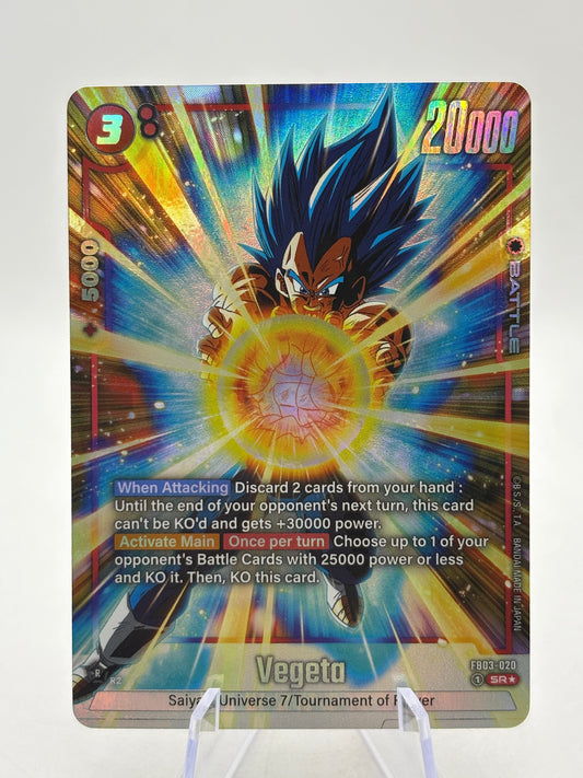 Dragon Ball Super Fusion World - Vegeta FB03-020 SR* Alternate Art FRENLY BRICKS - Open 7 Days