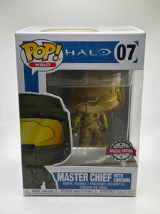 Funko POP! Halo #07 Master Chief with Cortana Special Edition Gold Vinyl Figure