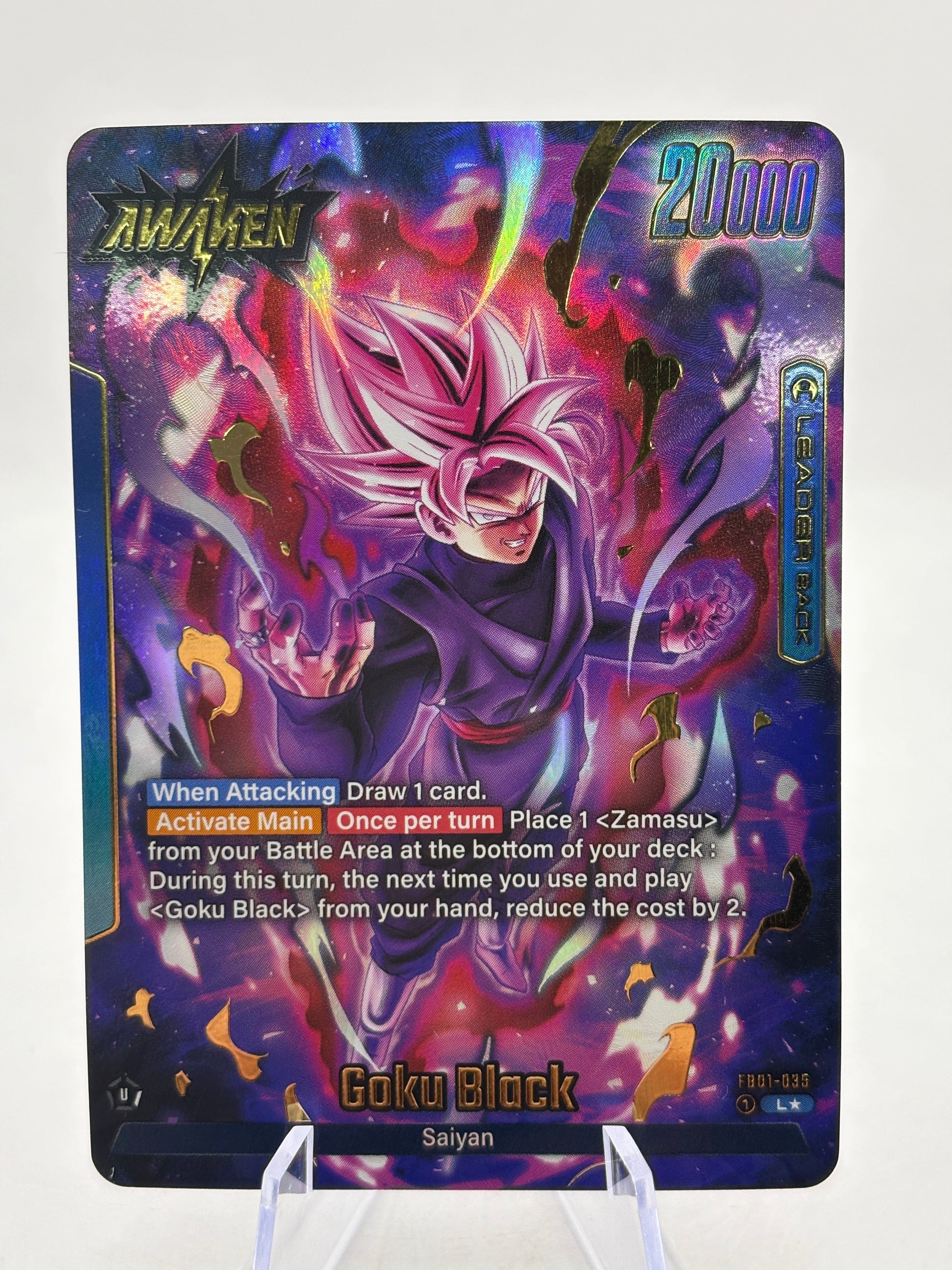 Dragon Ball Super Fusion World - Goku Black FB01-035 Leader Alternate Art FRENLY BRICKS - Open 7 Days