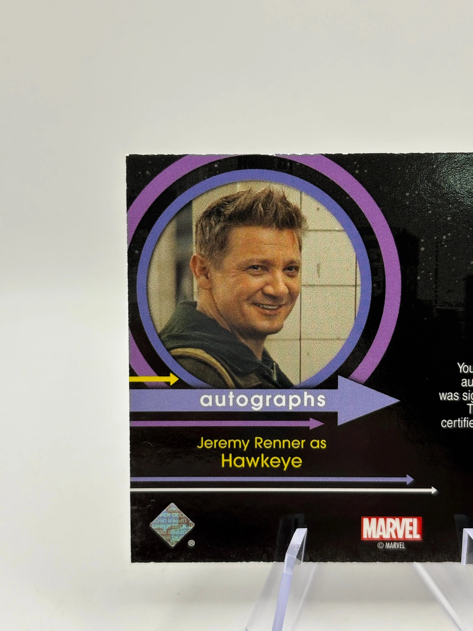2023 Upper Deck Marvel Hawkeye Auto Horizontal SP - Jeremy Renner Hawkeye FRENLY BRICKS - Open 7 Days