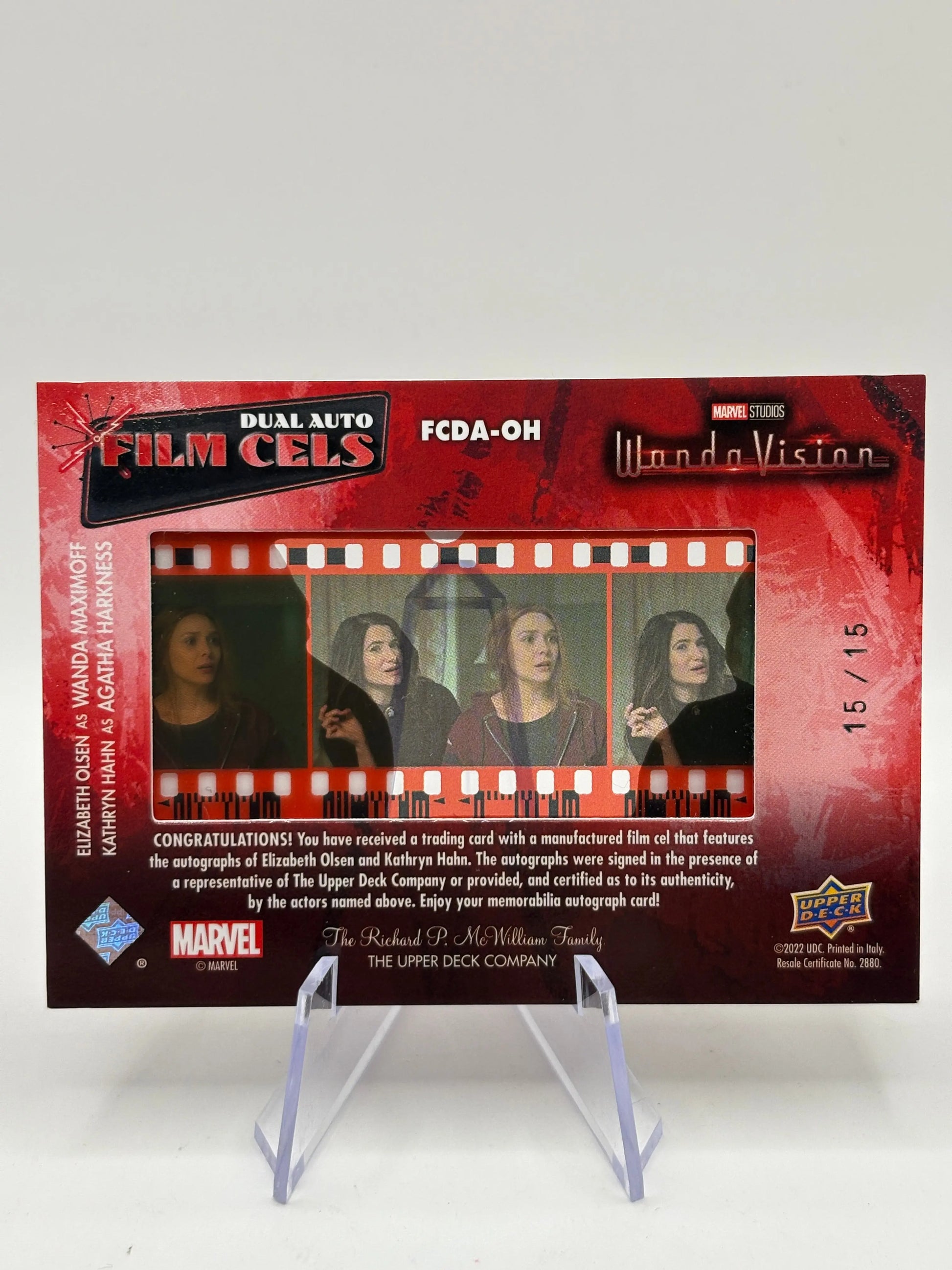 2022 Marvel Studios' WandaVision 15/15 Elizabeth Olsen/Kathryn Hahn Dual Auto FRENLY BRICKS - Open 7 Days