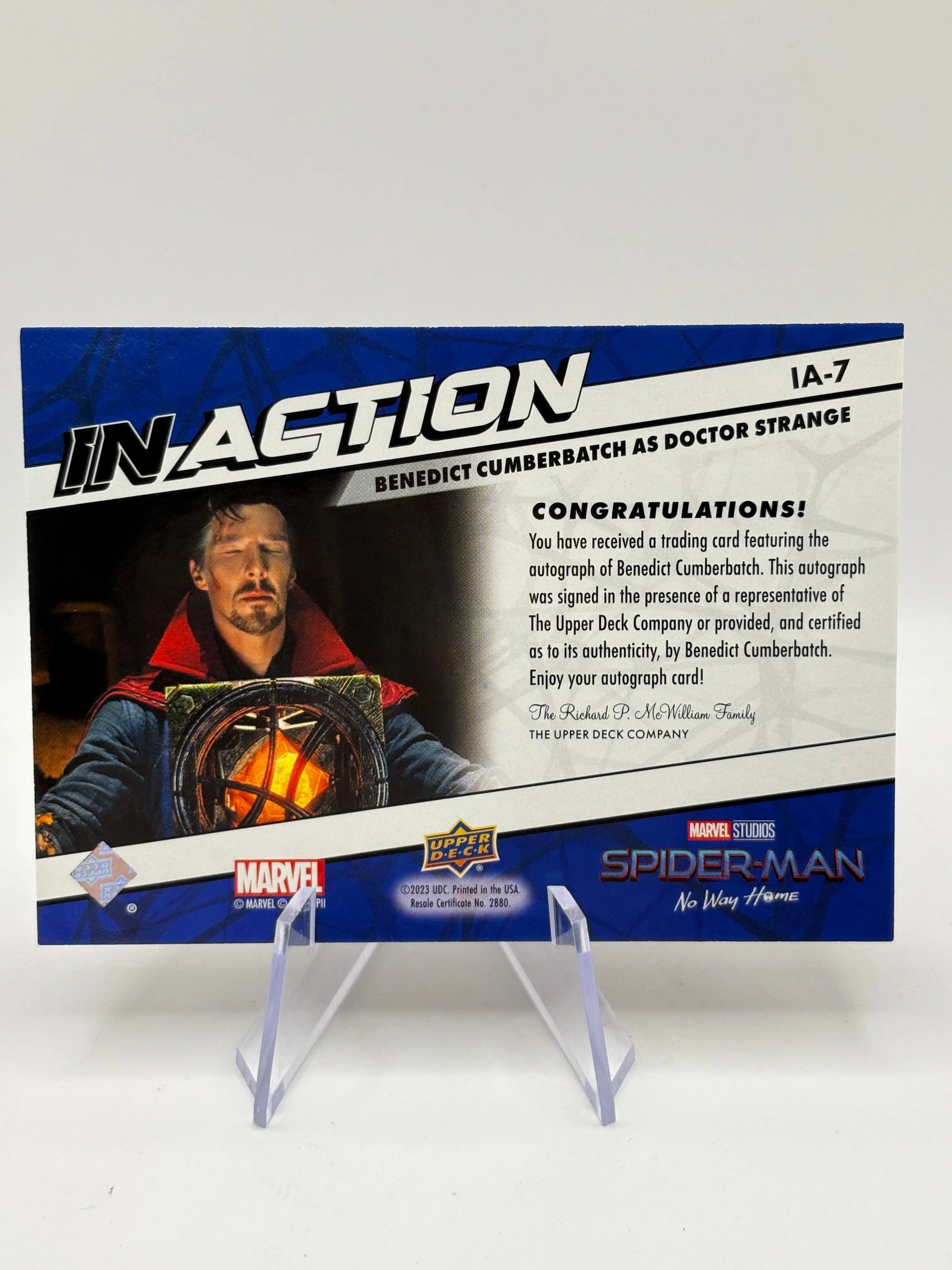2023 Marvel Spider-Man No Way Home Benedict Cumberbatch #IA-7 In Action Auto FRENLY BRICKS - Open 7 Days