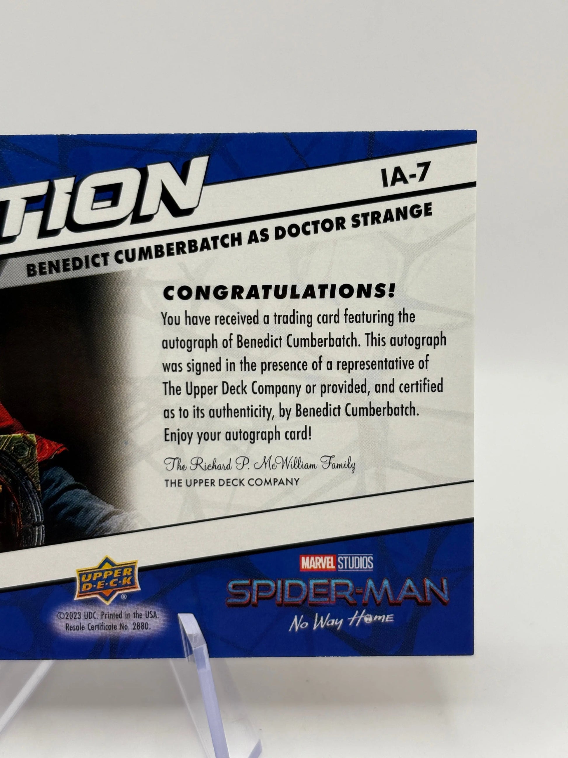 2023 Marvel Spider-Man No Way Home Benedict Cumberbatch #IA-7 In Action Auto FRENLY BRICKS - Open 7 Days