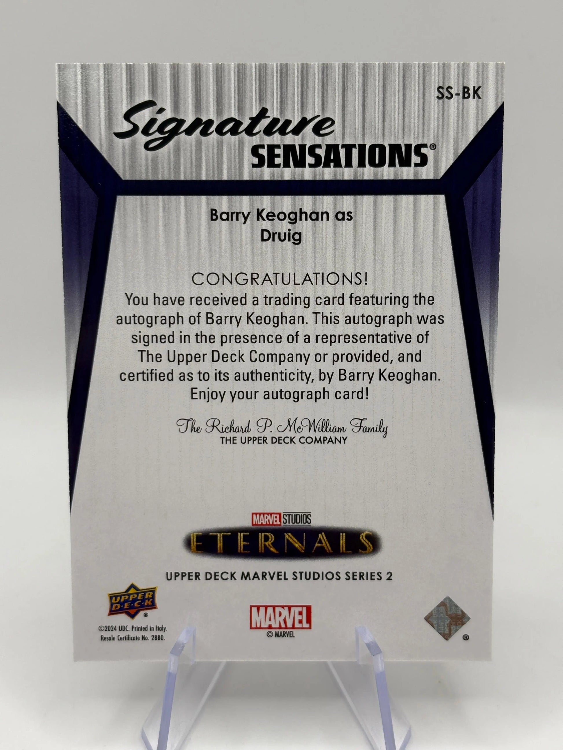 2023 Upper Deck Marvel Eternals Eternal Ink Barry Keoghan as Druig #EI1-BK Auto FRENLY BRICKS - Open 7 Days