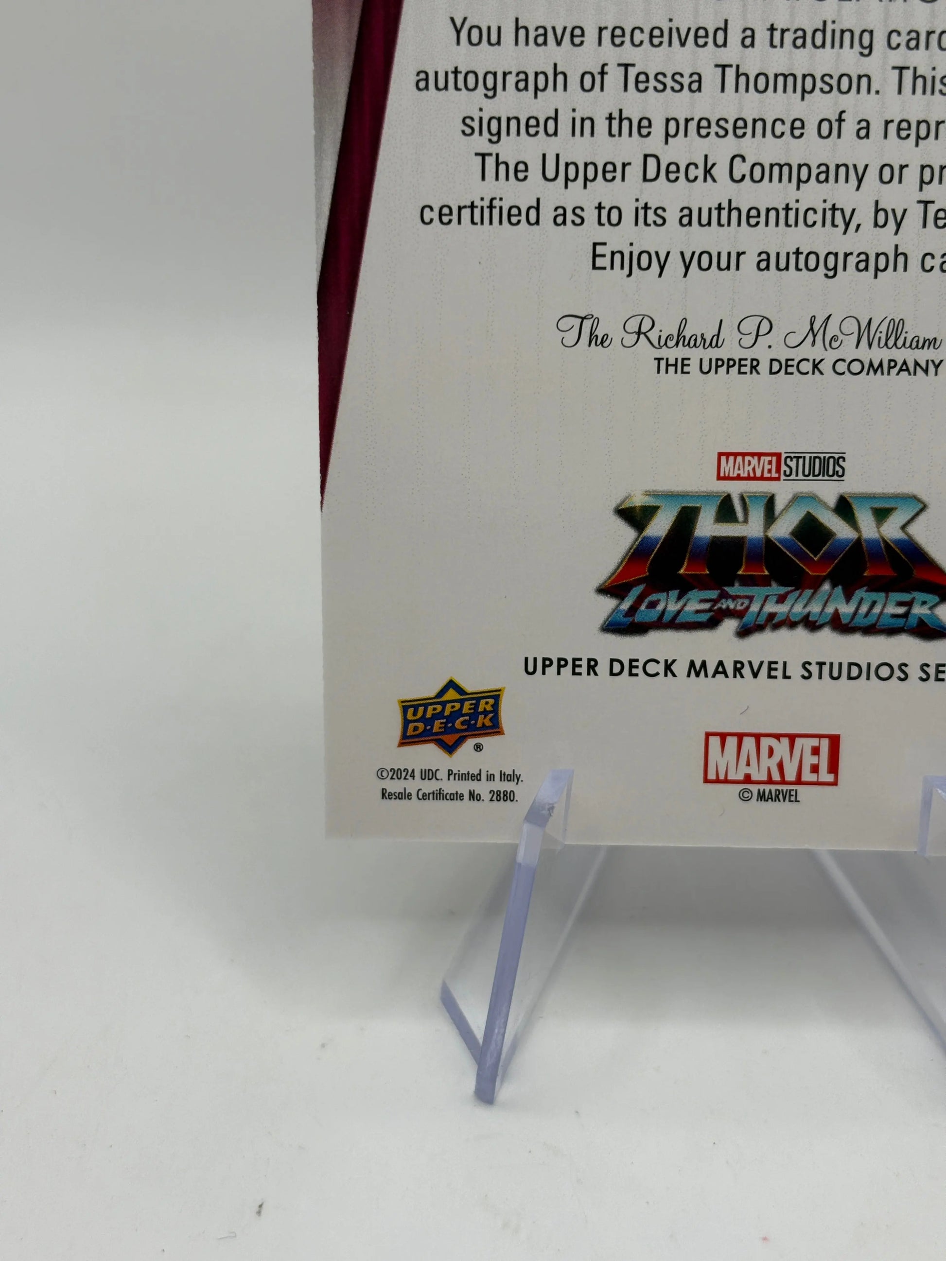 2024 Upper Deck Marvel Studios Series 2 THOR Auto Tessa Thompson as Valkyrie FRENLY BRICKS - Open 7 Days