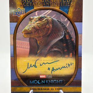 2023 Upper Deck Moon Knight Acetate Antiquities Saba Mubarak as Ammit Auto FRENLY BRICKS - Open 7 Days