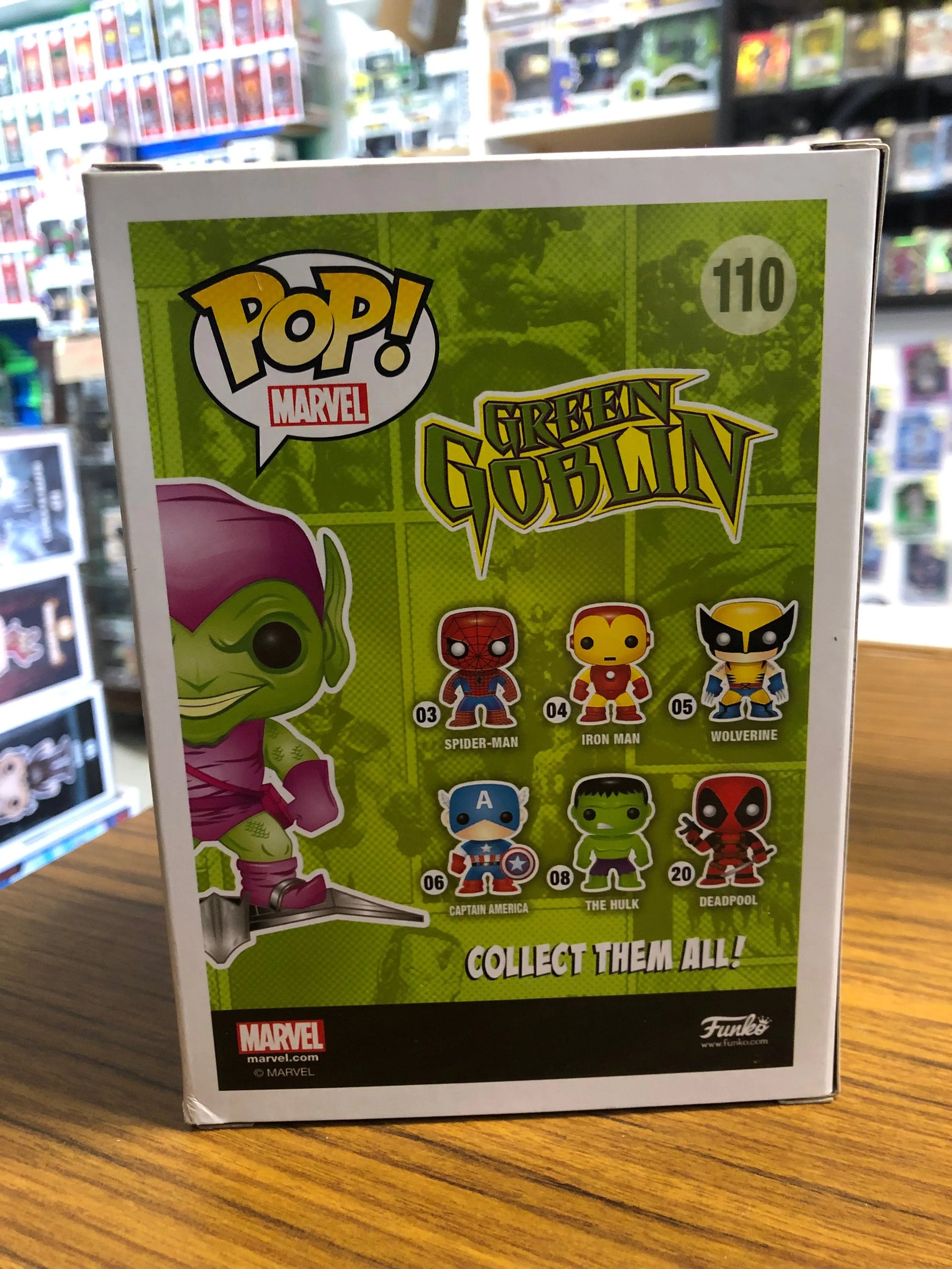 Green Goblin Funko Pop #110 - 2016 SDCC Exclusive - Glows in the Dark FRENLY BRICKS - Open 7 Days