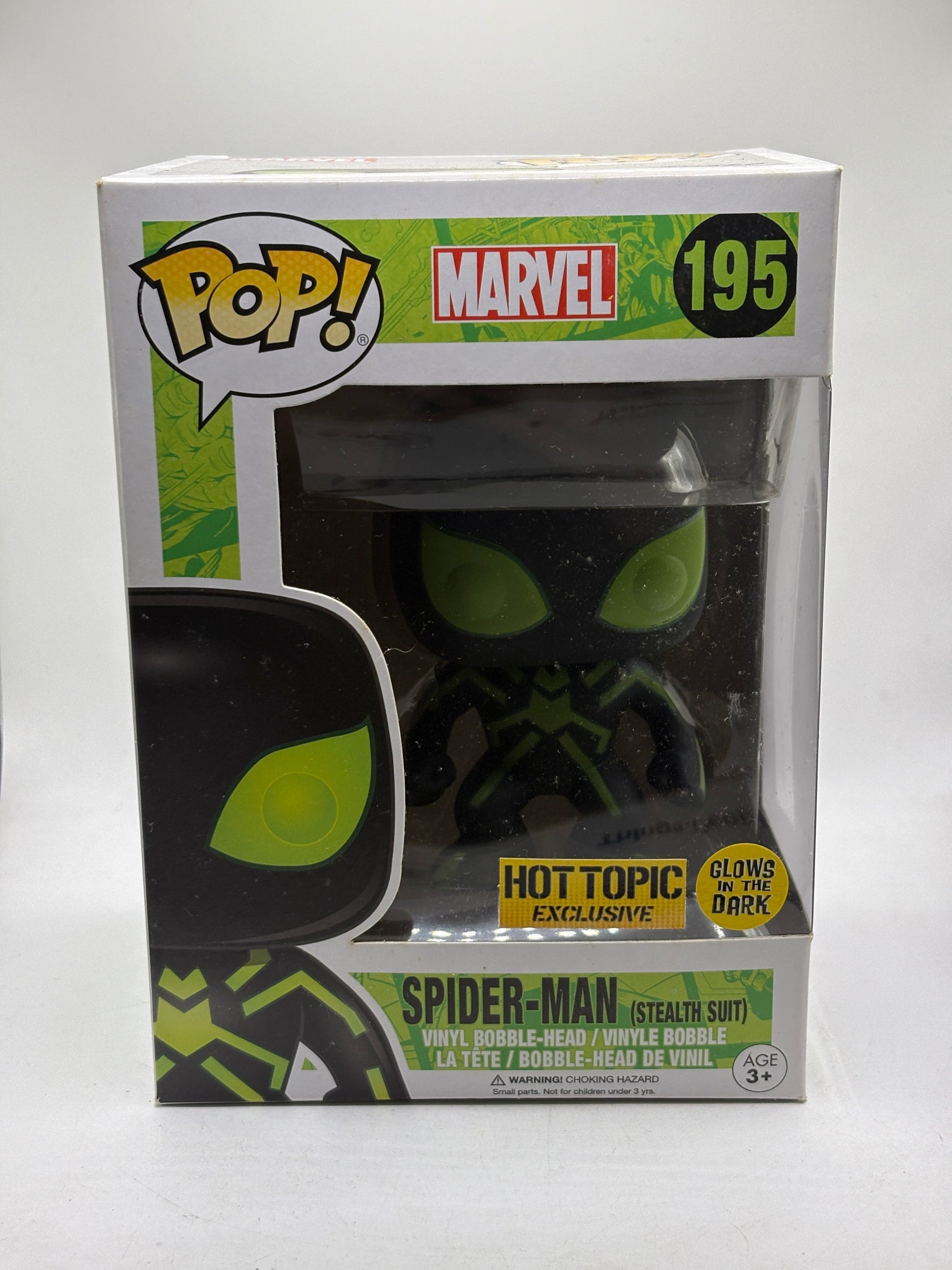 Funko POP! Marvel #195 Spider-Man (Stealth Suit) Hot Topic Exclusive Glow product image image 1