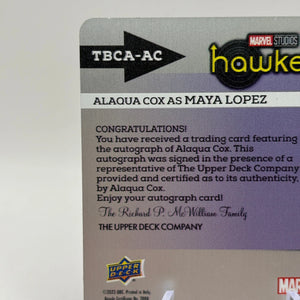 2023 Upper Deck Marvel Studios Hawkeye 20/25 Alaqua Cox as Maya Lopez Auto FRENLY BRICKS - Open 7 Days
