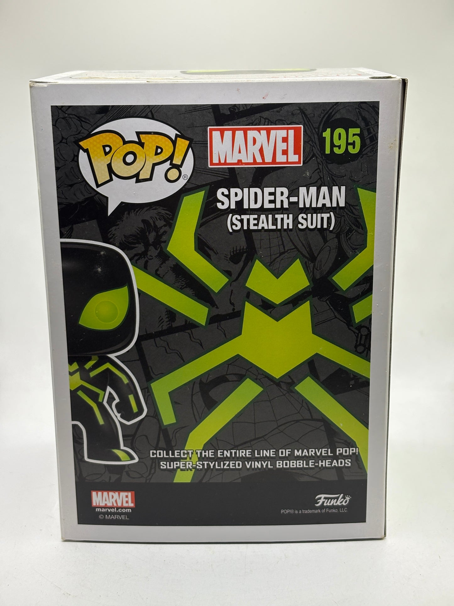 Funko POP! Marvel #195 Spider-Man (Stealth Suit) Hot Topic Exclusive Glow image 9