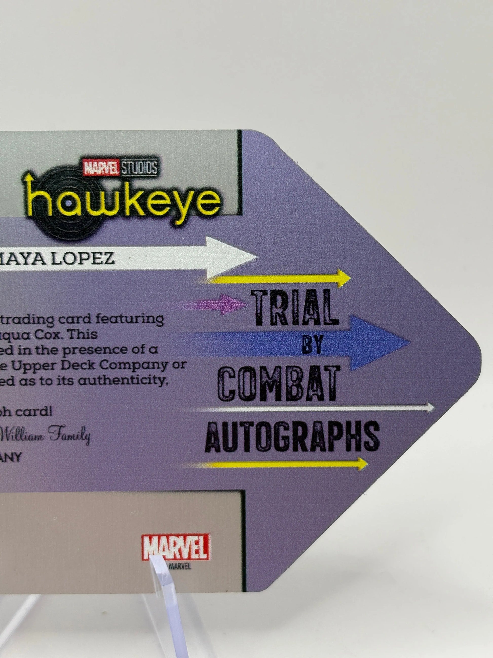 2023 Upper Deck Marvel Studios Hawkeye 20/25 Alaqua Cox as Maya Lopez Auto FRENLY BRICKS - Open 7 Days