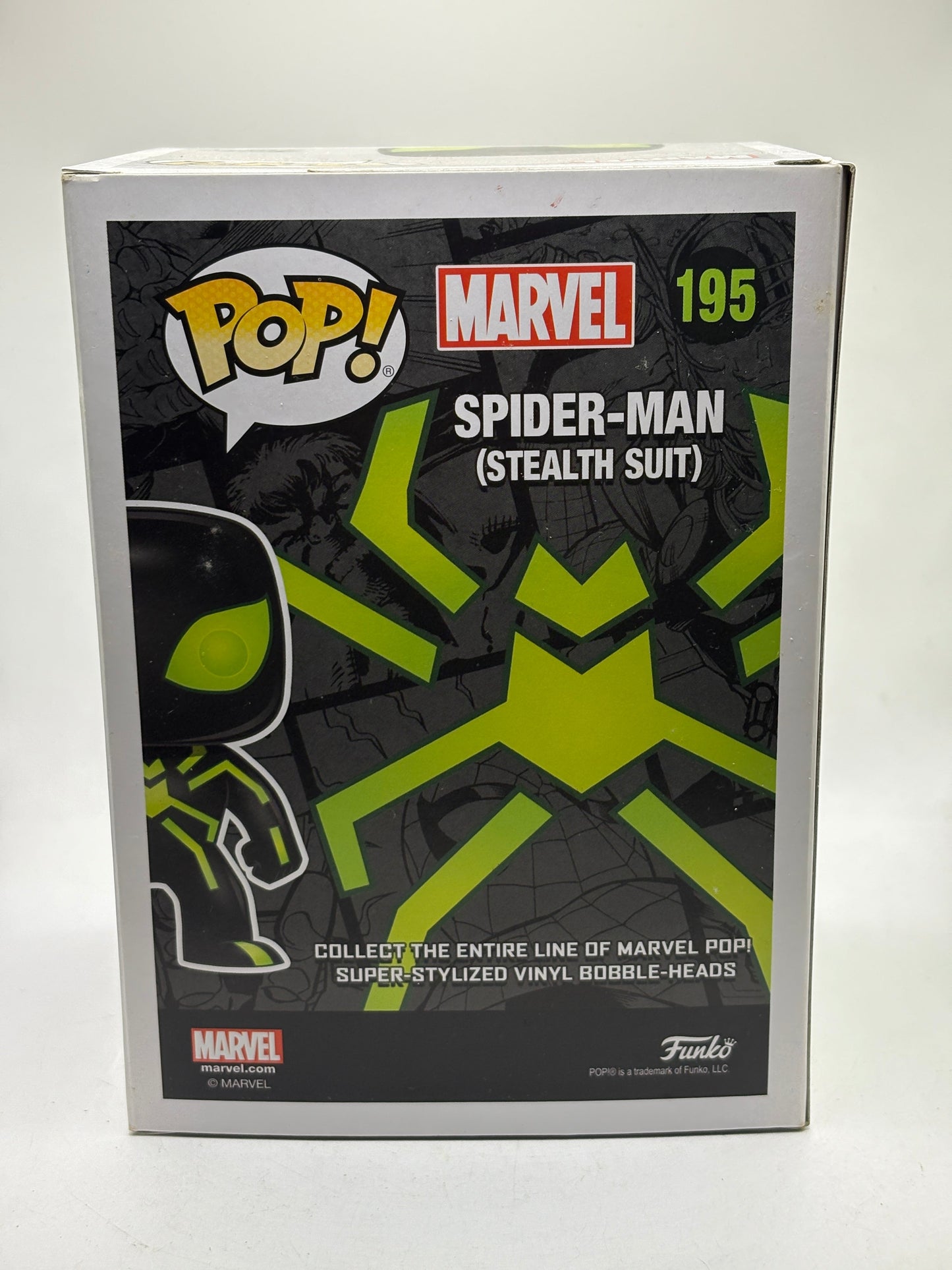 Funko POP! Marvel #195 Spider-Man (Stealth Suit) Hot Topic Exclusive Glow image 3