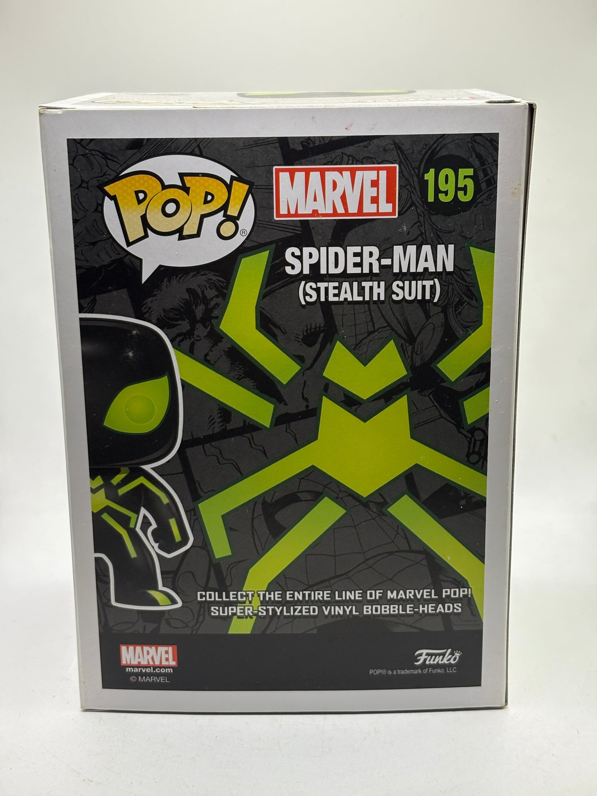Funko POP! Marvel #195 Spider-Man (Stealth Suit) Hot Topic Exclusive Glow image 3 image 3