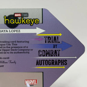 2023 Upper Deck Marvel Studios Hawkeye 20/25 Alaqua Cox as Maya Lopez Auto FRENLY BRICKS - Open 7 Days