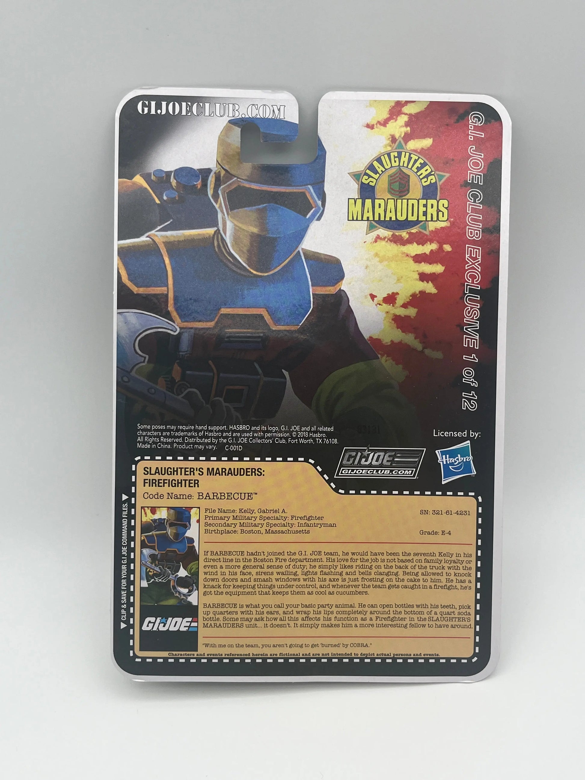 GI Joe ARAH Slaughter's Marauders: Firefighter Barbecue Figure 2018 Hasbro FRENLY BRICKS - Open 7 Days