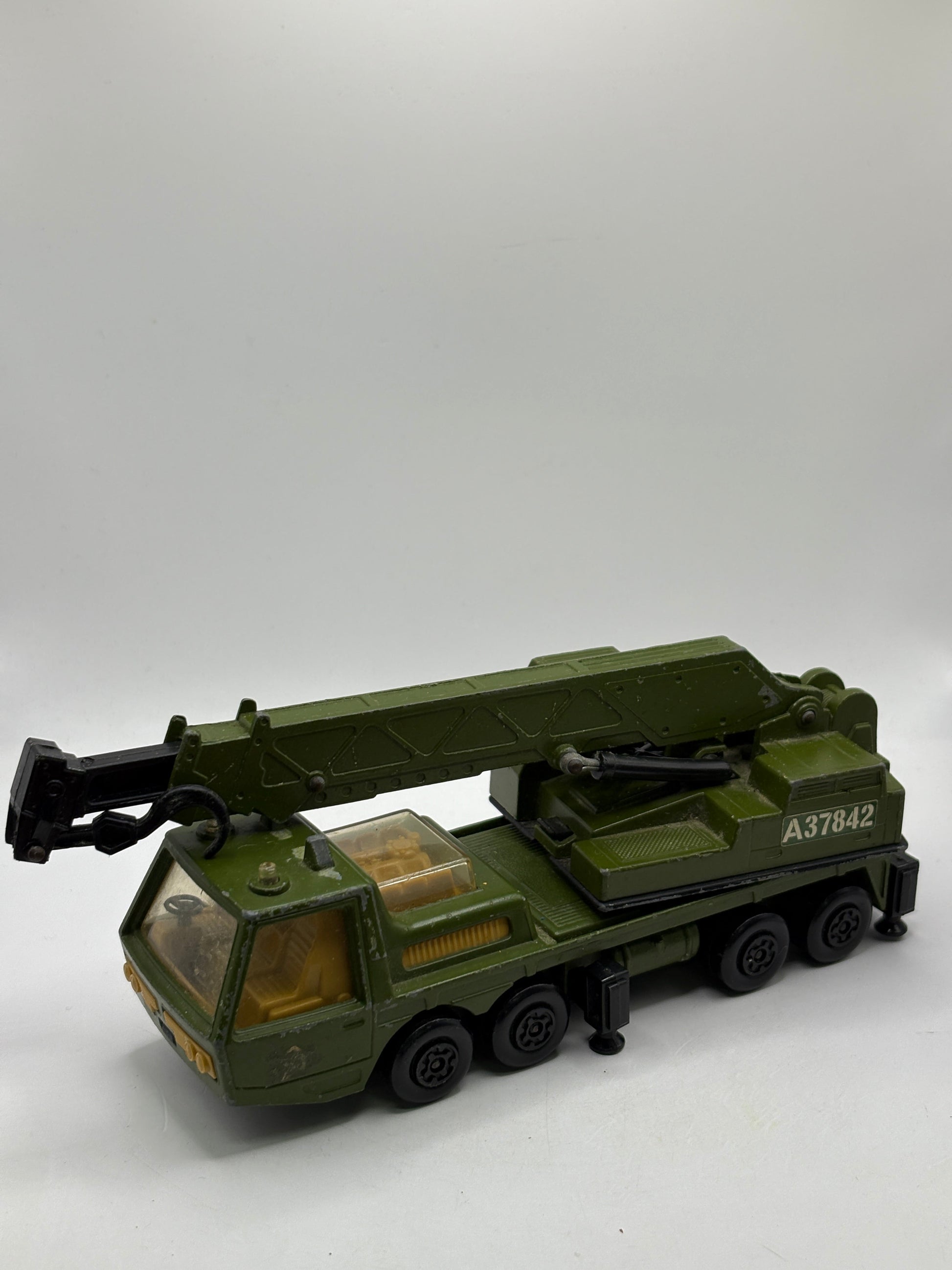 Vintage Matchbox Super Kings K-12 K-113 Military Green "Hercules" Mobile Crane FRENLY BRICKS - Open 7 Days