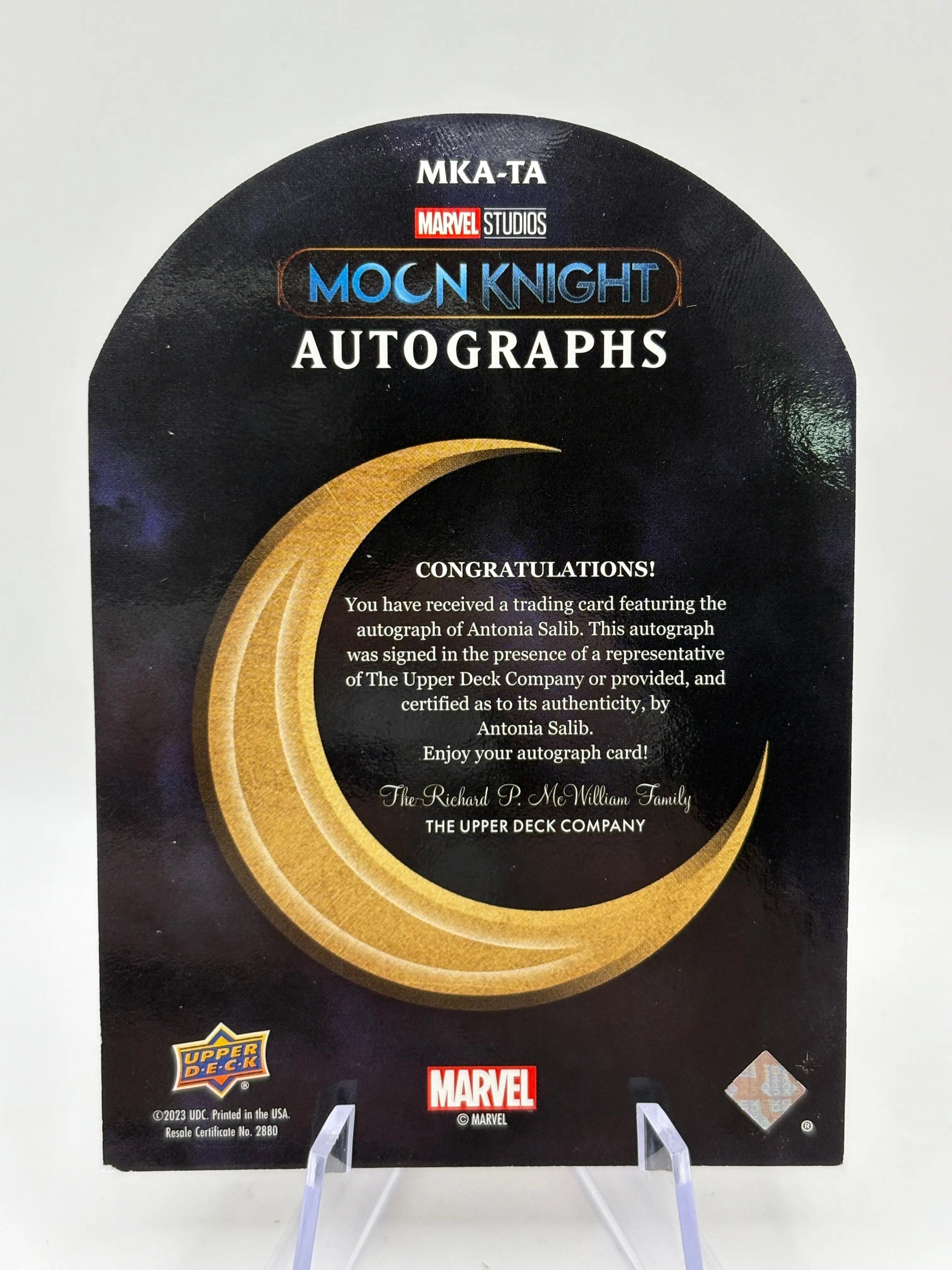 2023 Upper Deck Moon Knight Auto Antonia Salib as Taweret #MKA-TA FRENLY BRICKS - Open 7 Days