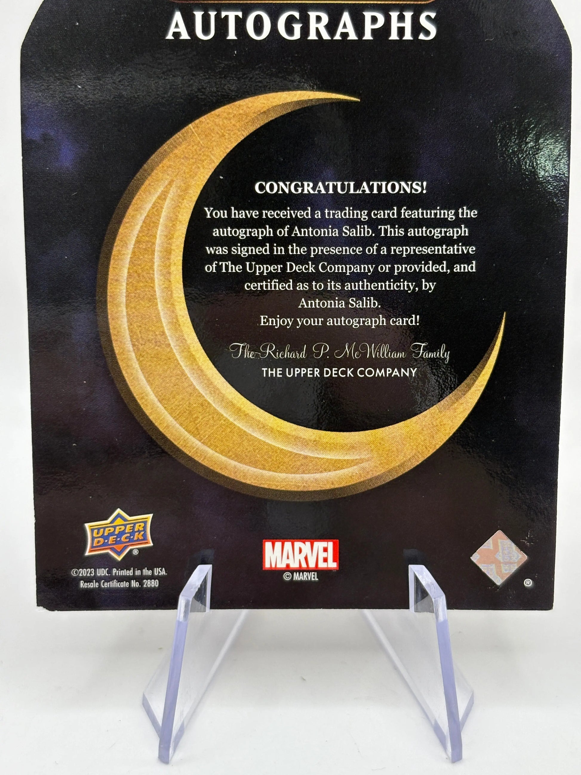 2023 Upper Deck Moon Knight Auto Antonia Salib as Taweret #MKA-TA FRENLY BRICKS - Open 7 Days