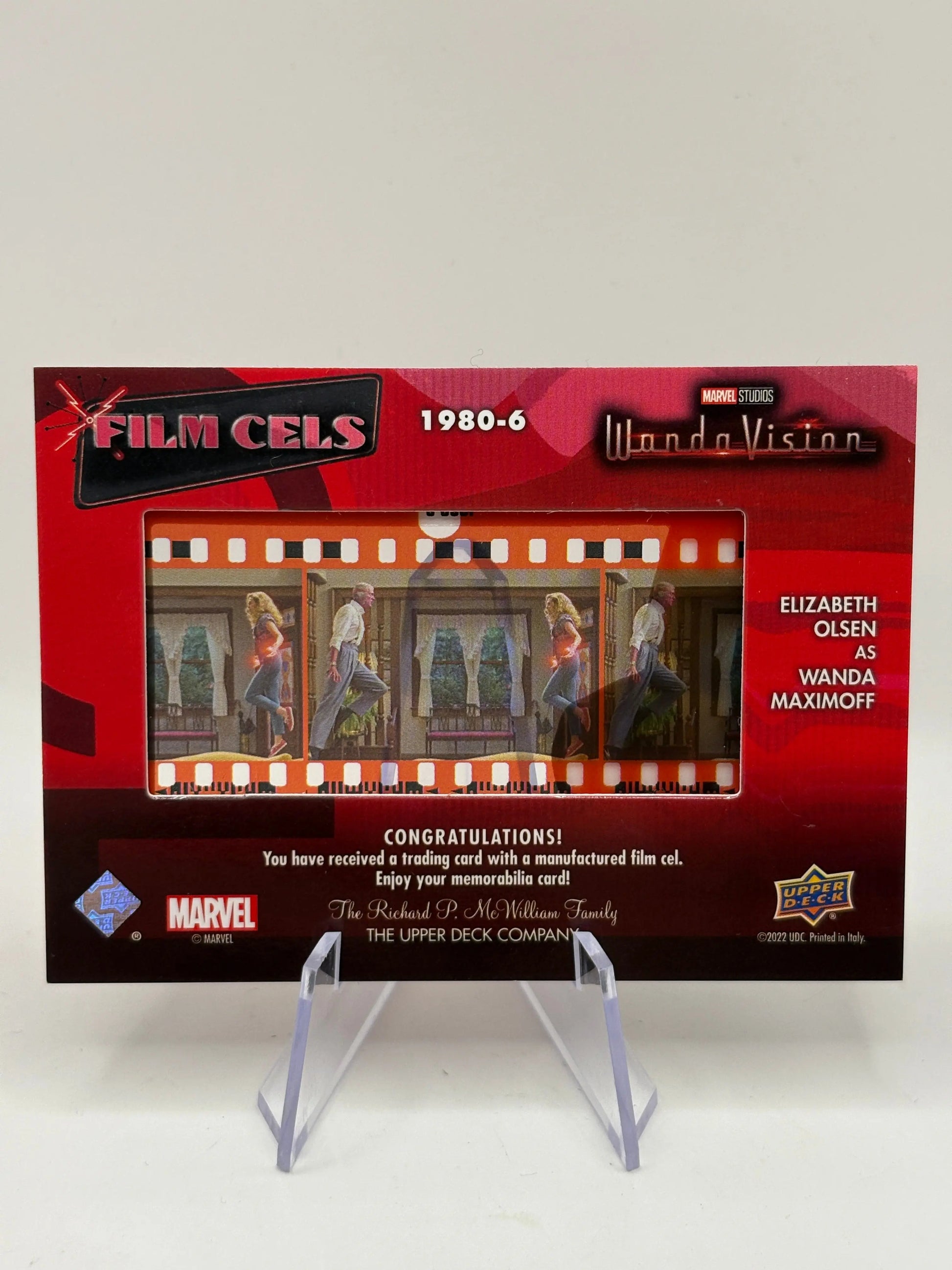 2022 Upper Deck WandaVision Film Cels 1980-6 Elizabeth Olsen as Wanda Maximoff FRENLY BRICKS - Open 7 Days