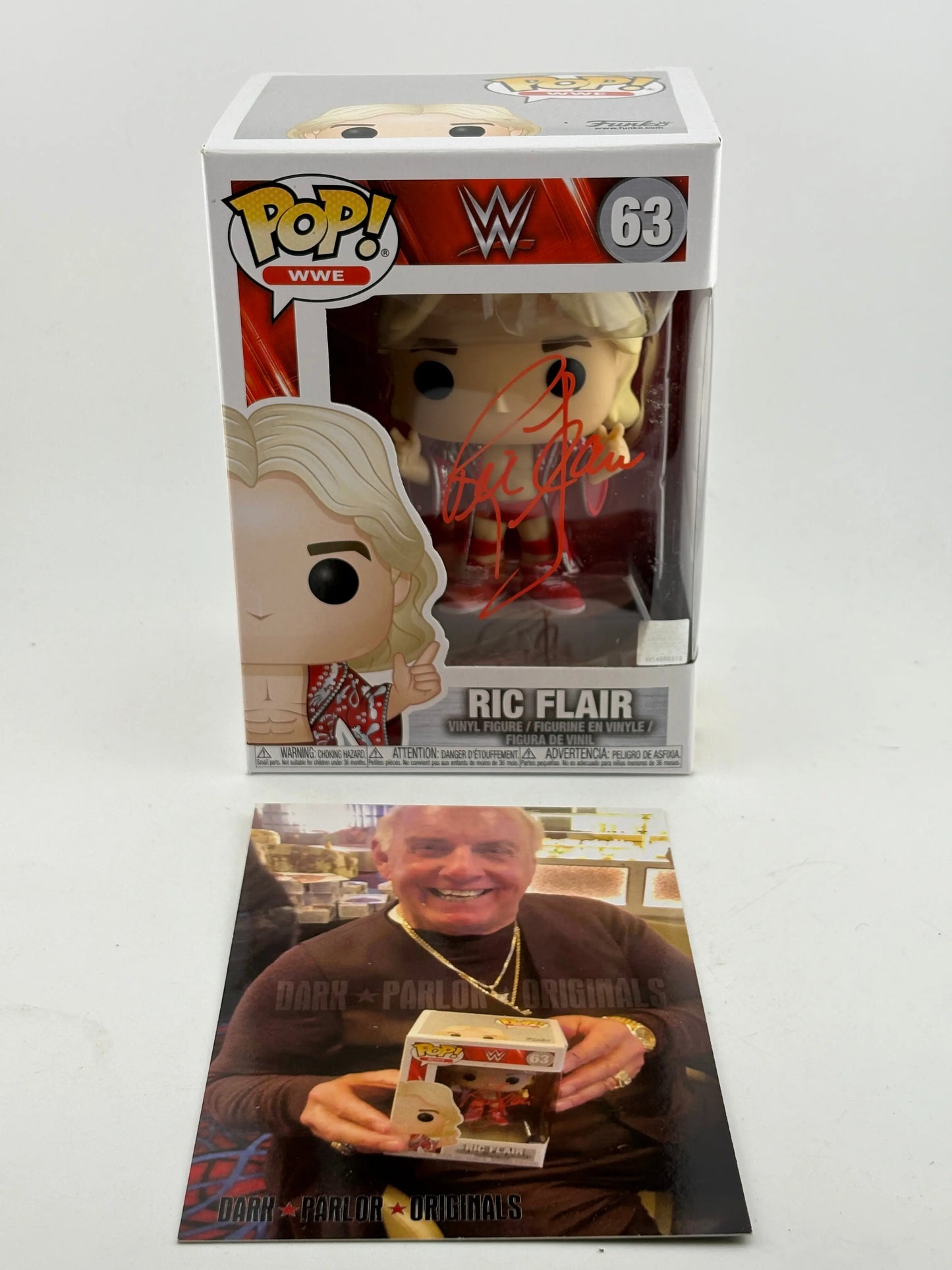 Funko POP! WWE #63 Ric Flair Vinyl Figure Signed with Photo COA FRENLY BRICKS - Open 7 Days