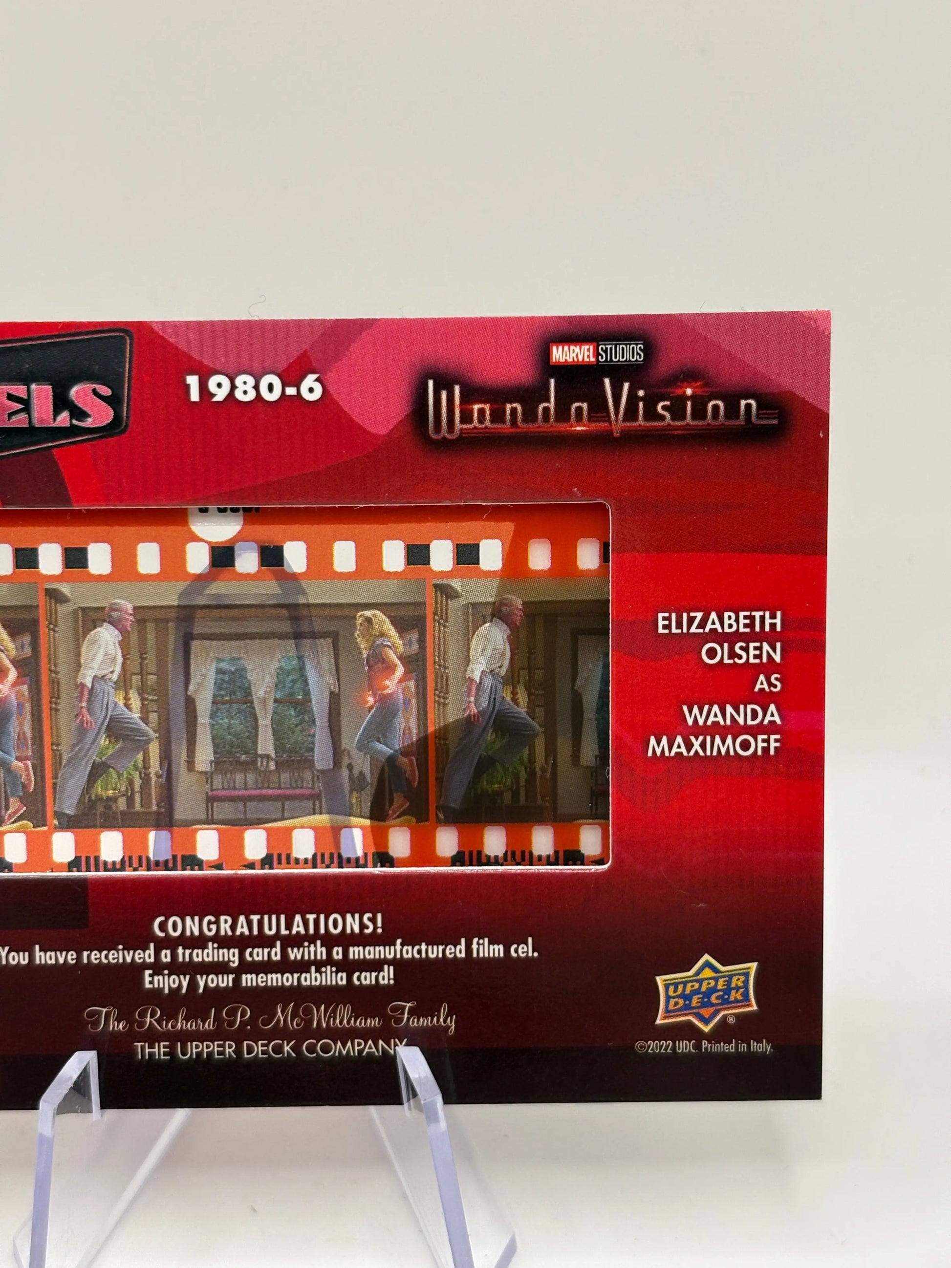 2022 Upper Deck WandaVision Film Cels 1980-6 Elizabeth Olsen as Wanda Maximoff FRENLY BRICKS - Open 7 Days