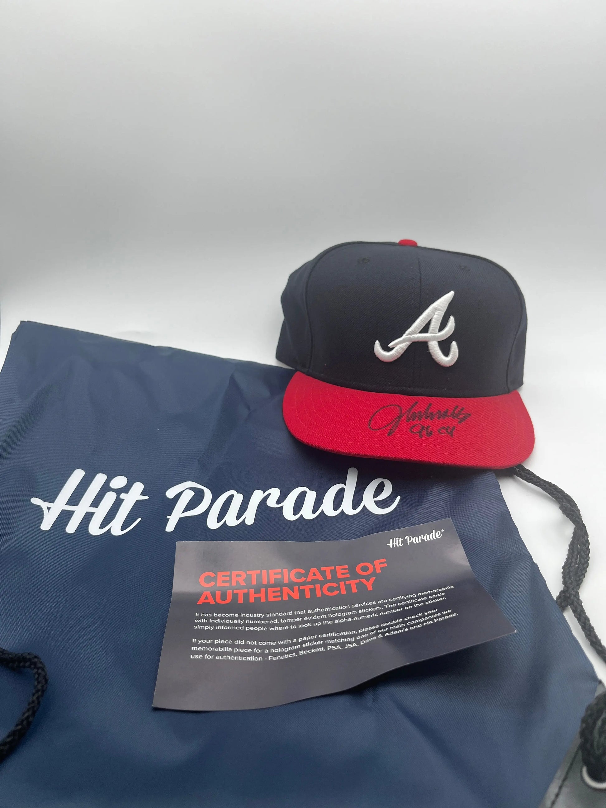 Hit Parade Atlanta Angels - John Smoltz Autographed Baseball Cap/Hat FRENLY BRICKS - Open 7 Days