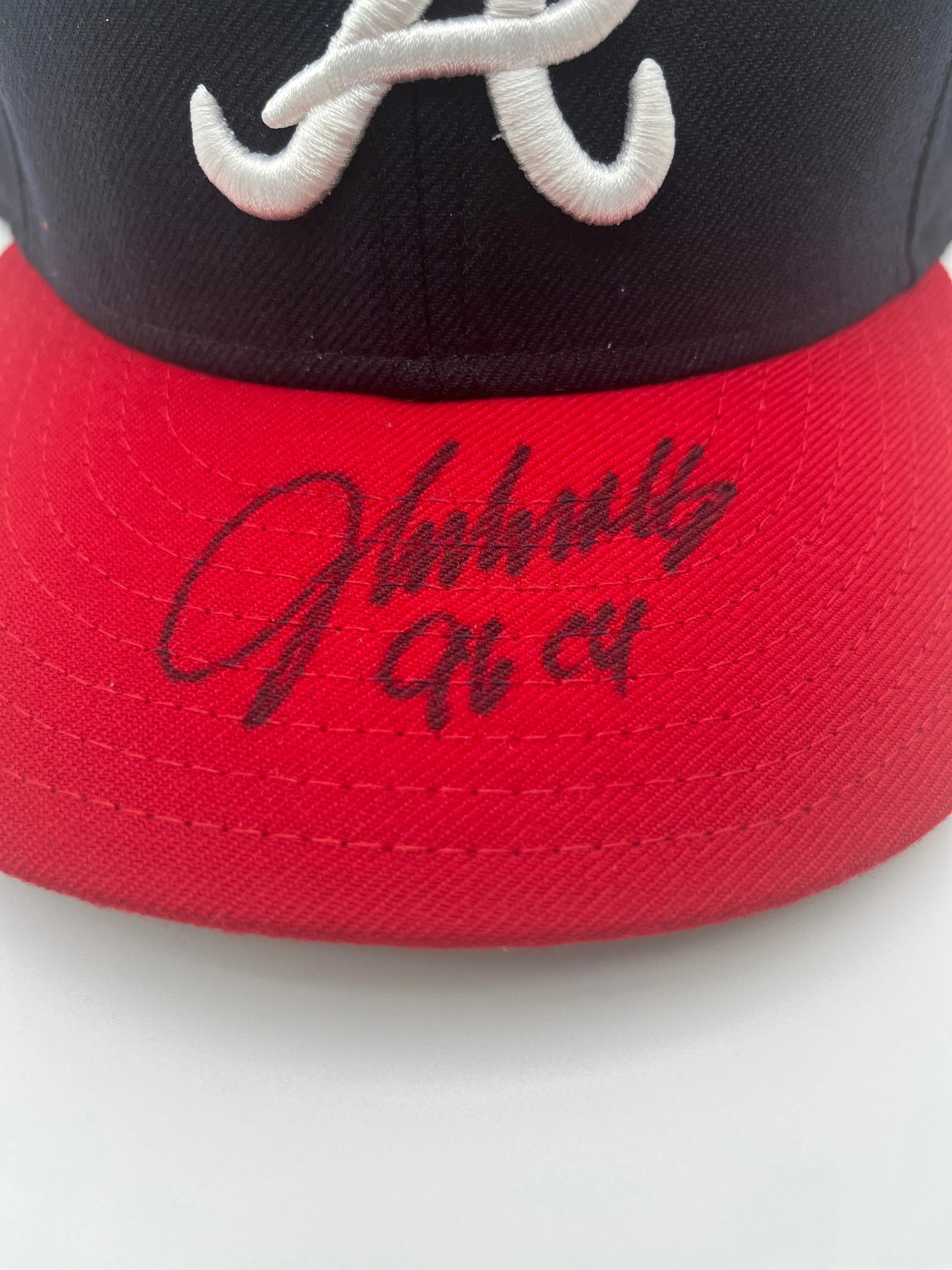 Hit Parade Atlanta Angels - John Smoltz Autographed Baseball Cap/Hat FRENLY BRICKS - Open 7 Days