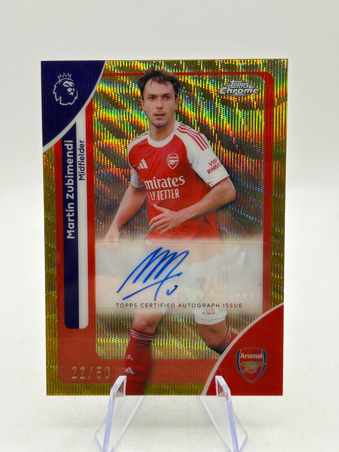 2026 Topps Chrome Premier League Martin Zubimendi Gold Wave Auto /50 image 5