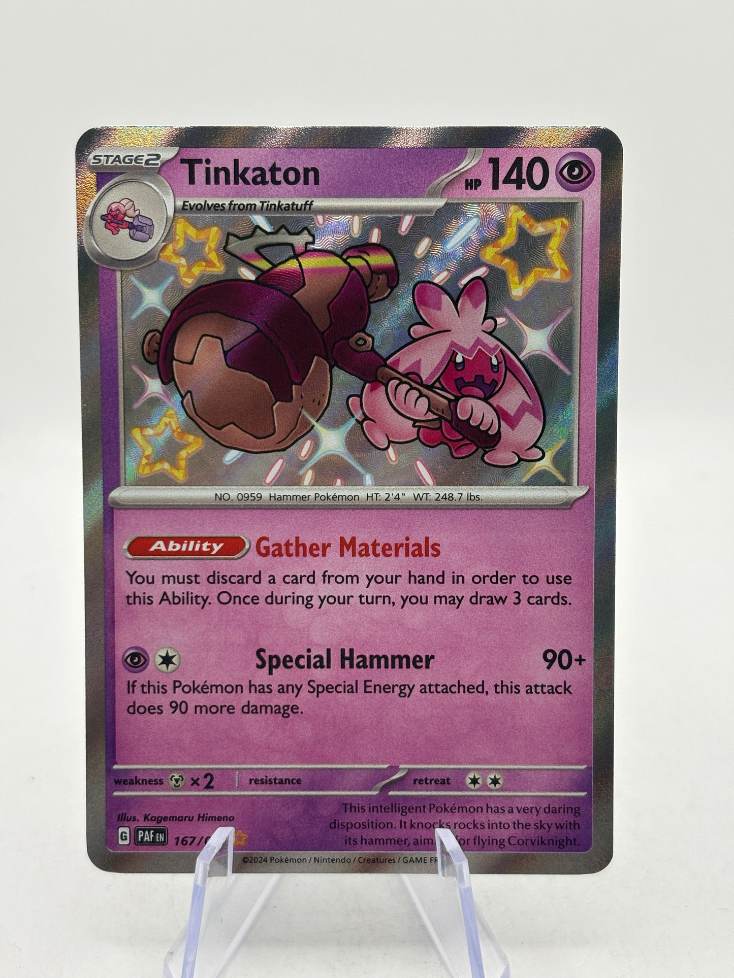 Pokémon TCG Paldean Fates - Tinkaton 167/091 Shiny NM image 5