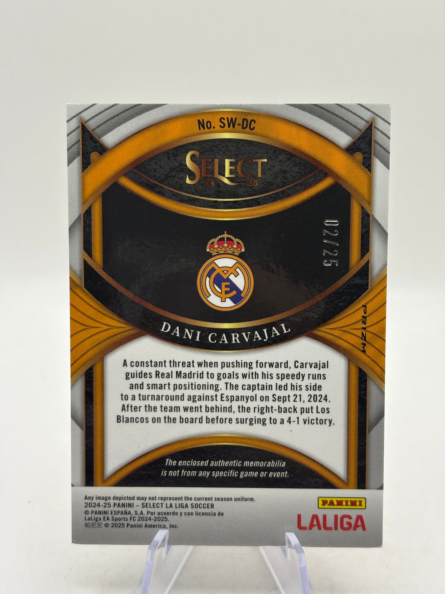 2024-25 Panini Select La Liga - Dani Carvajal Patch /25 SW-DC image 6