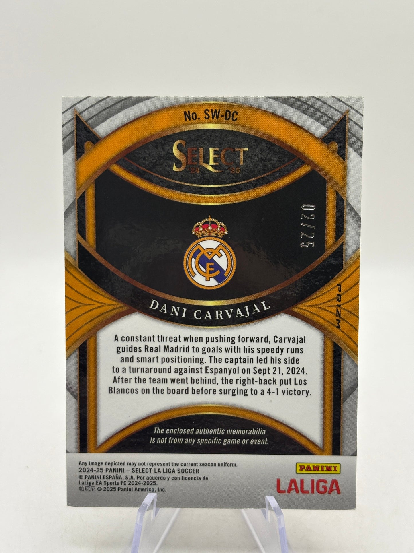 2024-25 Panini Select La Liga - Dani Carvajal Patch /25 SW-DC image 2