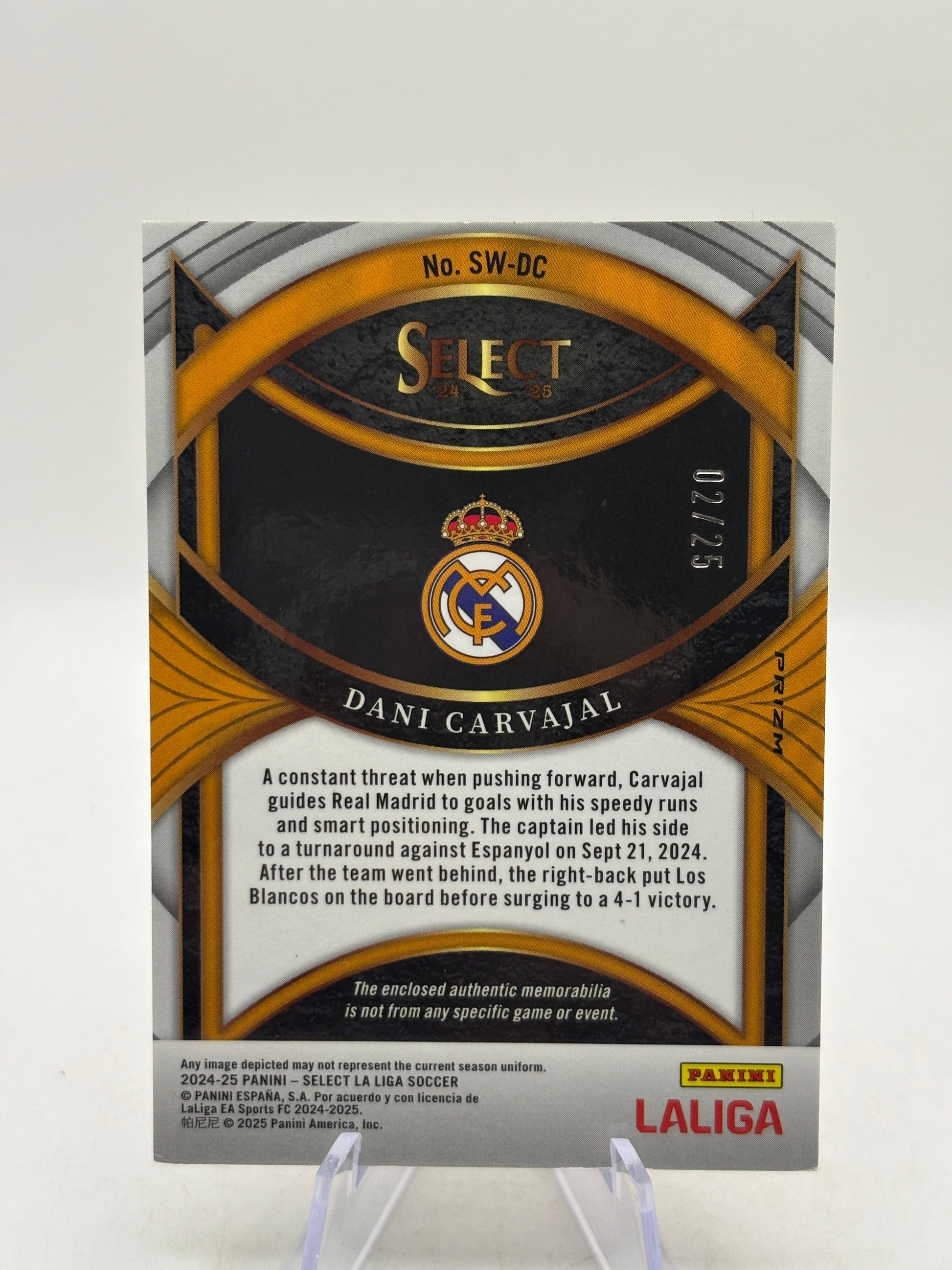 2024-25 Panini Select La Liga - Dani Carvajal Patch /25 SW-DC image 2 image 2