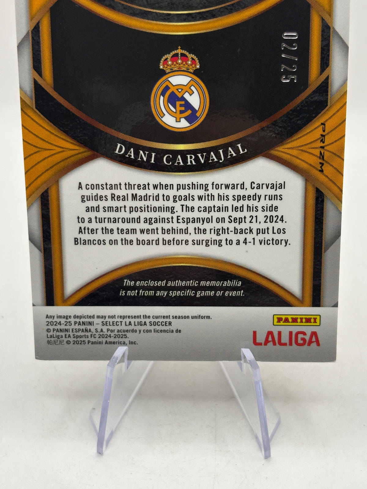 2024-25 Panini Select La Liga - Dani Carvajal Patch /25 SW-DC image 4 image 4