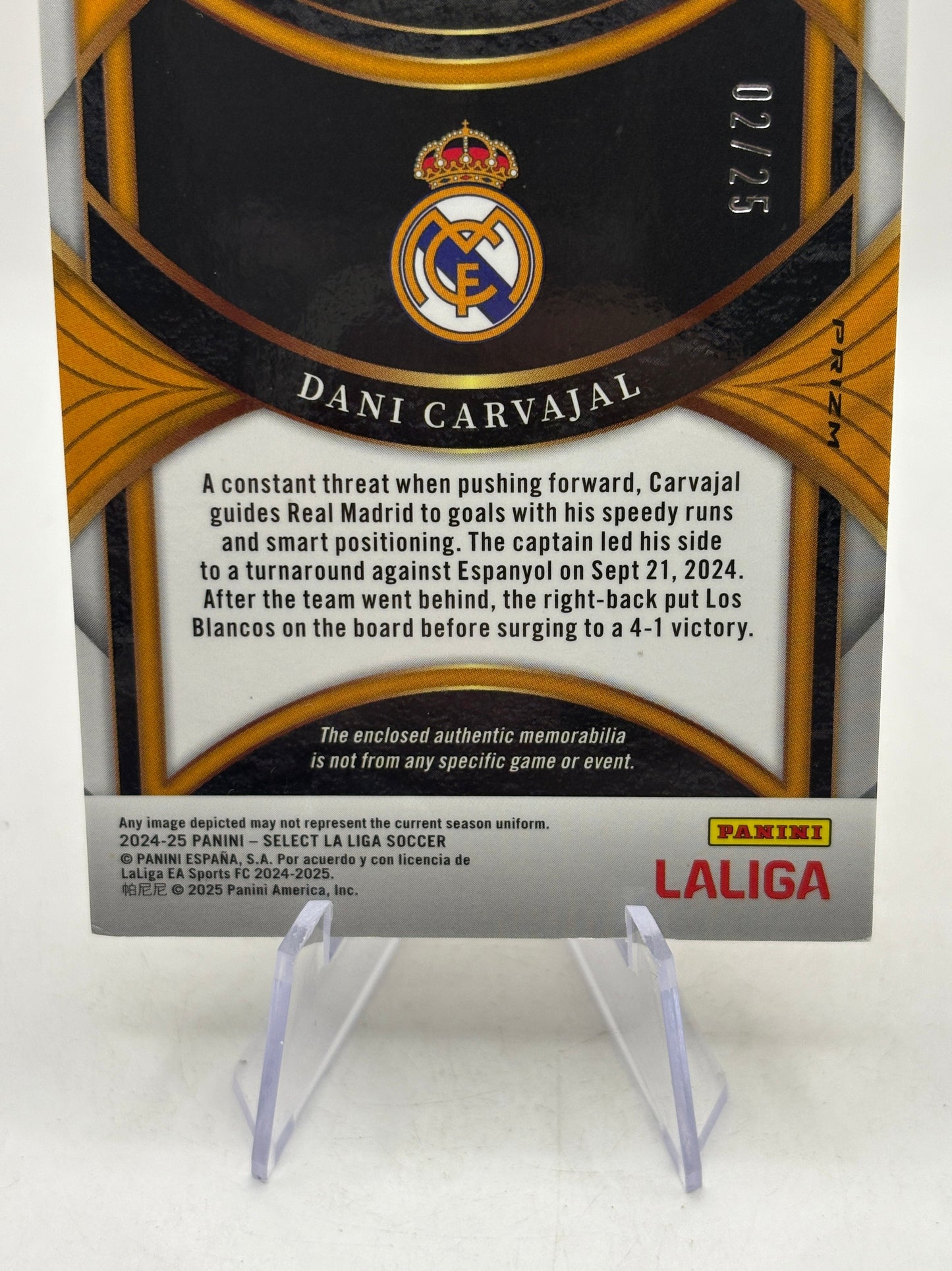 2024-25 Panini Select La Liga - Dani Carvajal Patch /25 SW-DC image 4