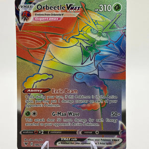 Pokemon TCG Vivid Voltage - Orbeetle VMAX 186/185 Rainbow Secret Rare LP FRENLY BRICKS - Open 7 Days