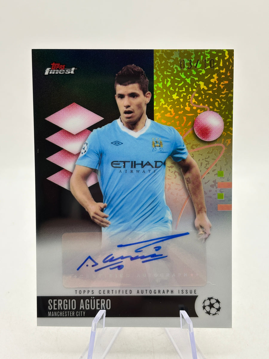 2025-26 Topps Finest UEFA Club Competition- Sergio Aguero Auto Black 03/10
