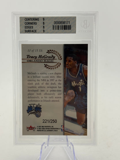 2000-01 Fleer Authority #SA10 Tracy Mcgrady 221/250 BGS 10 FRENLY BRICKS - Open 7 Days